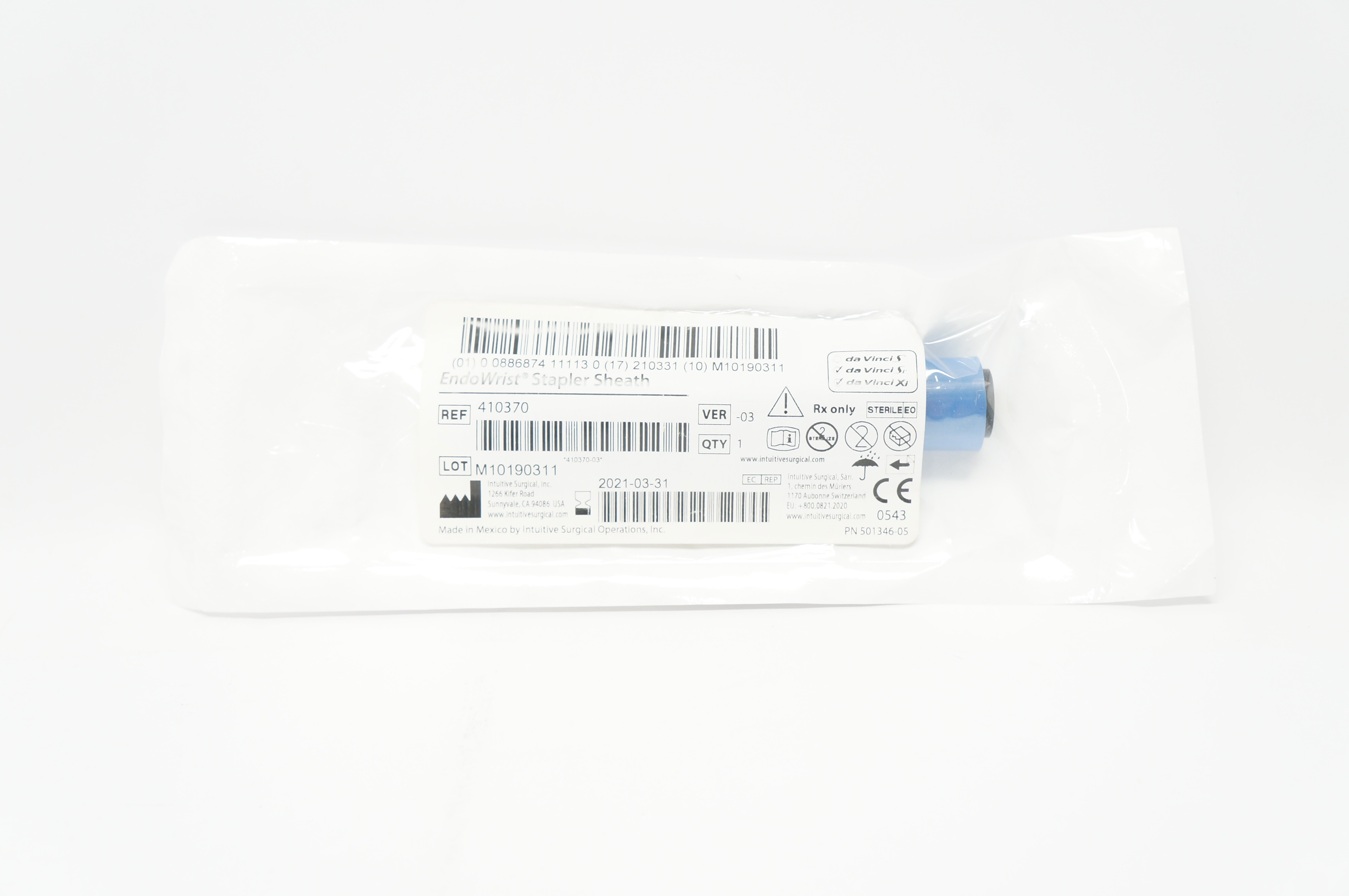 Intuitive Surgical 410370 da Vinci Si da vinci Xi EndoWrist Stapler Sheath (x)