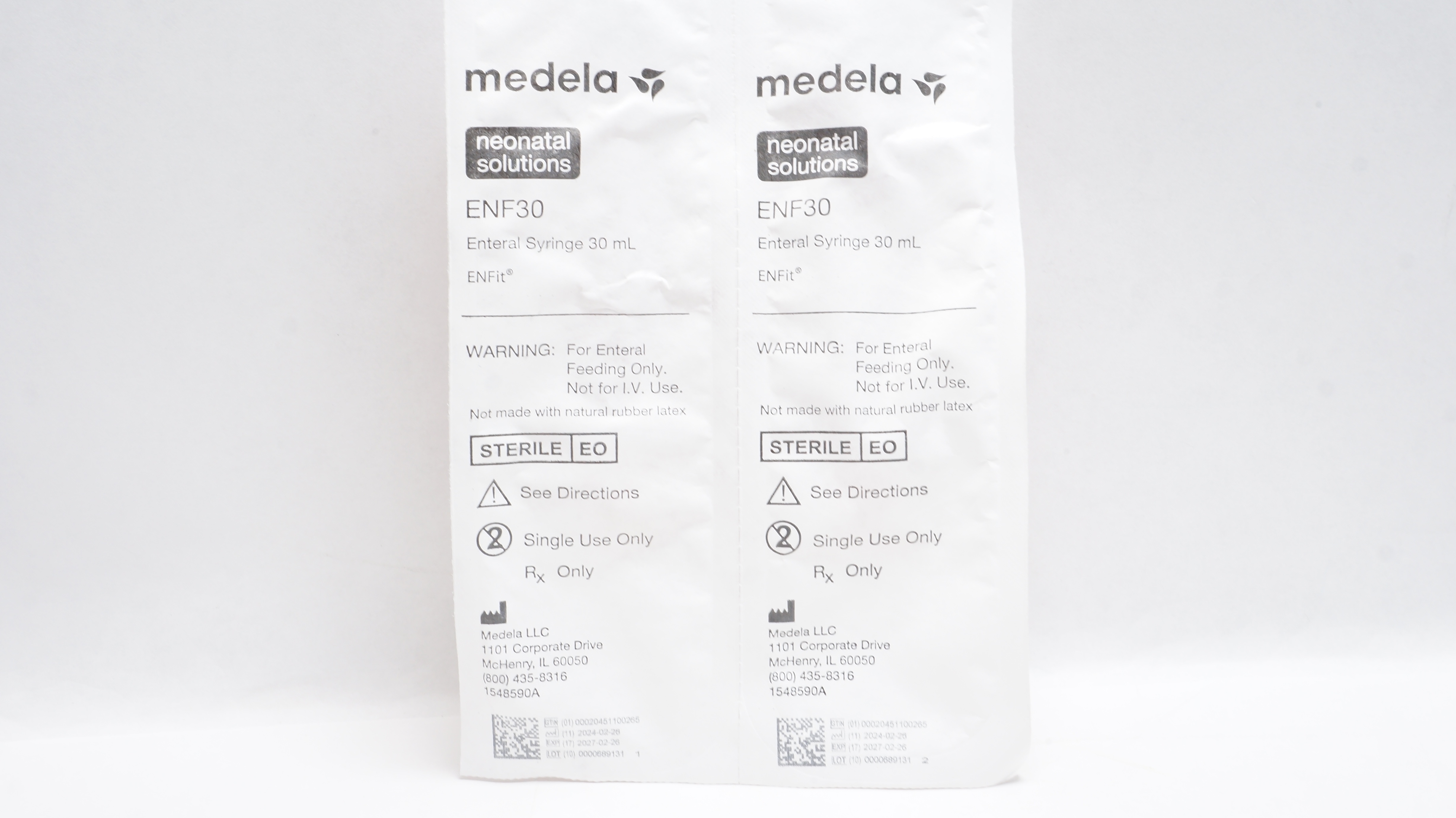 Medela ENF30 Neonatal Solutions Enteral Syringe 30mL - 2 Packs