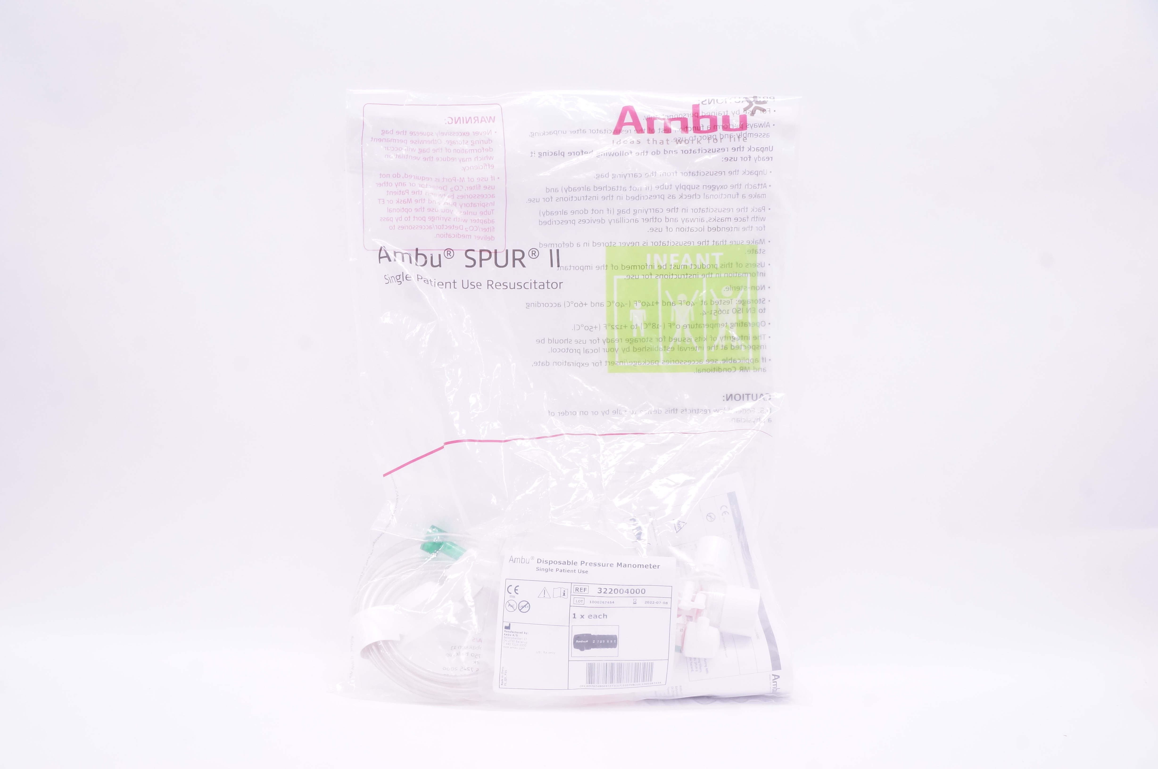 Ambu 322004000 Disposable Pressure Manometer, Single Patient Use