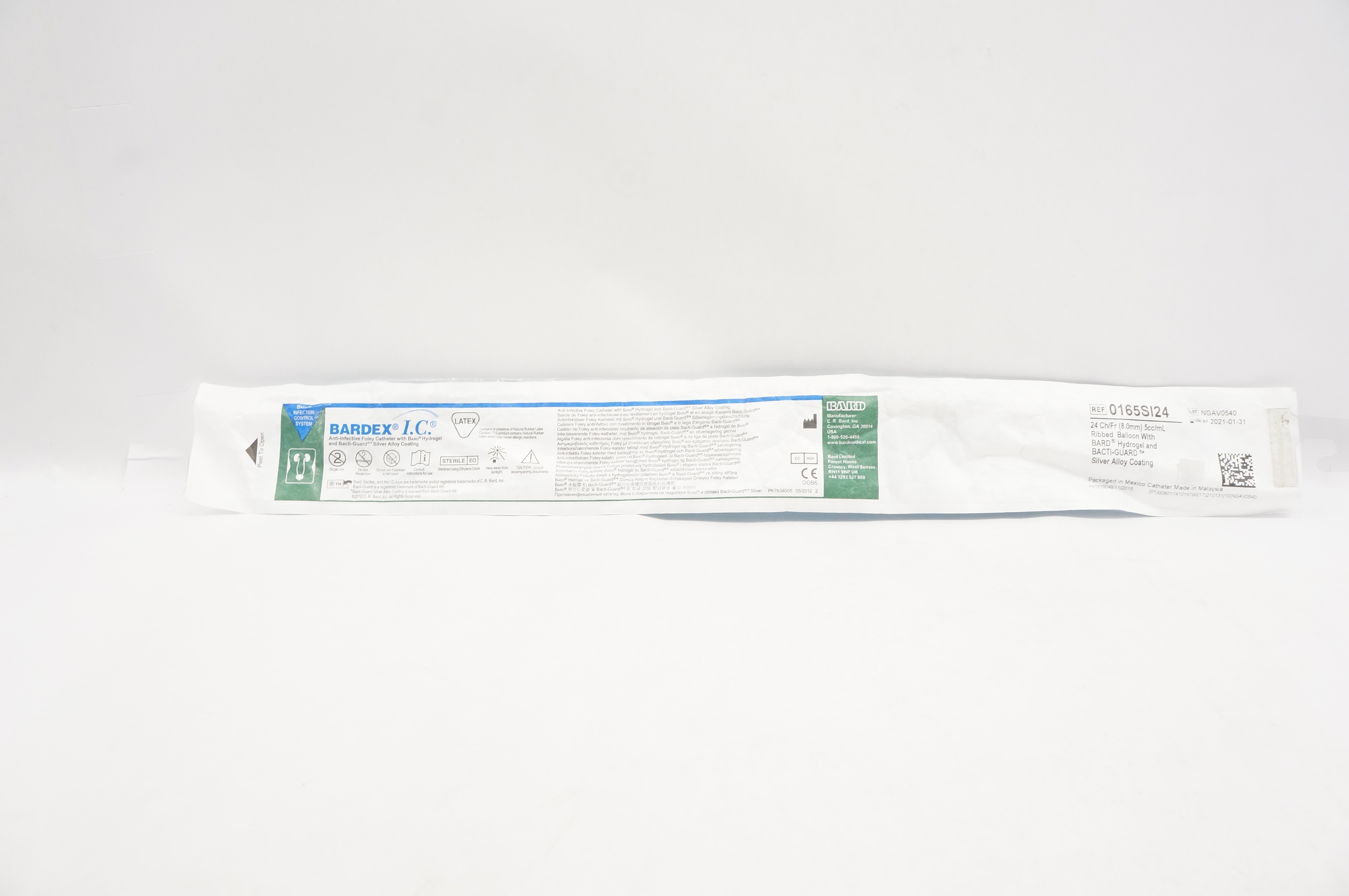 Bard 0165SI24 Bardex Anti-Infective Foley Cath. 24Fr (x)