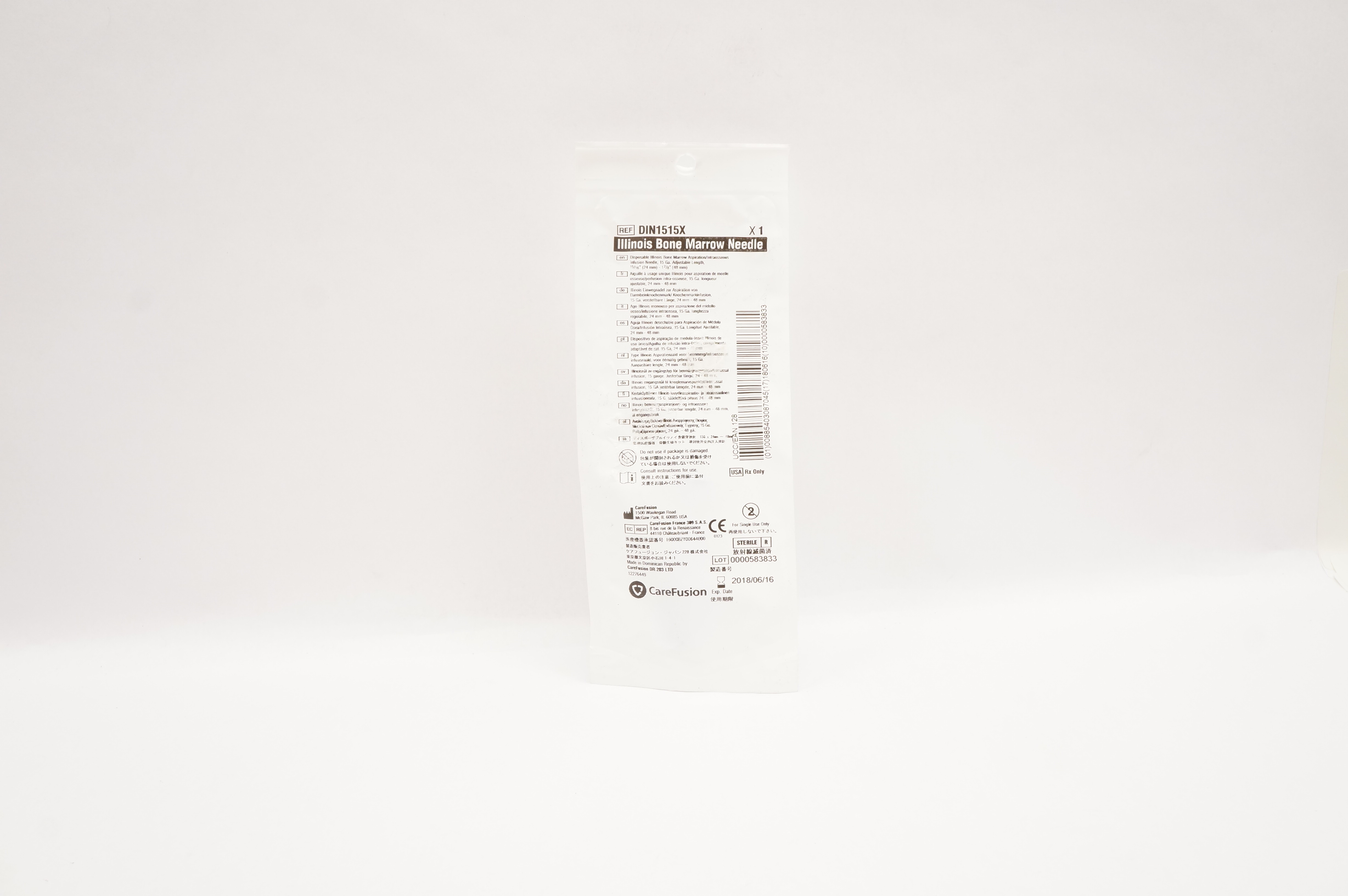 CareFusion DIN1515X Bone Marrow Aspiration/Intraosseous Infusion Ndle 15G (x)