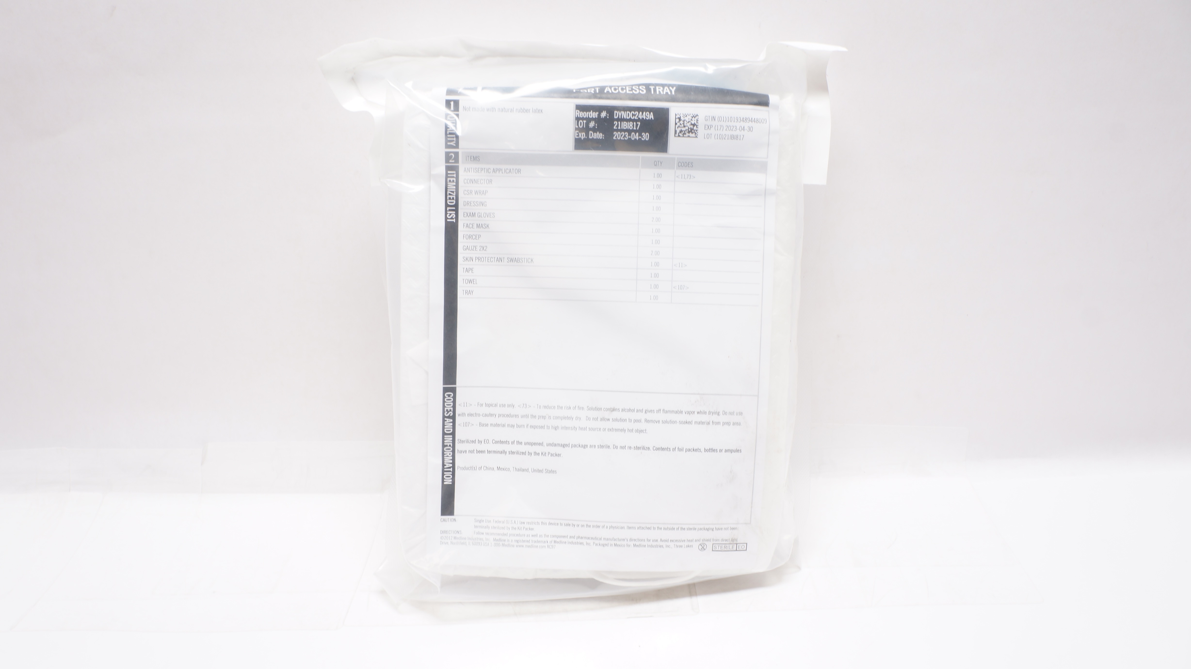 Medline DYNDC2449 Port Access Tray (x)