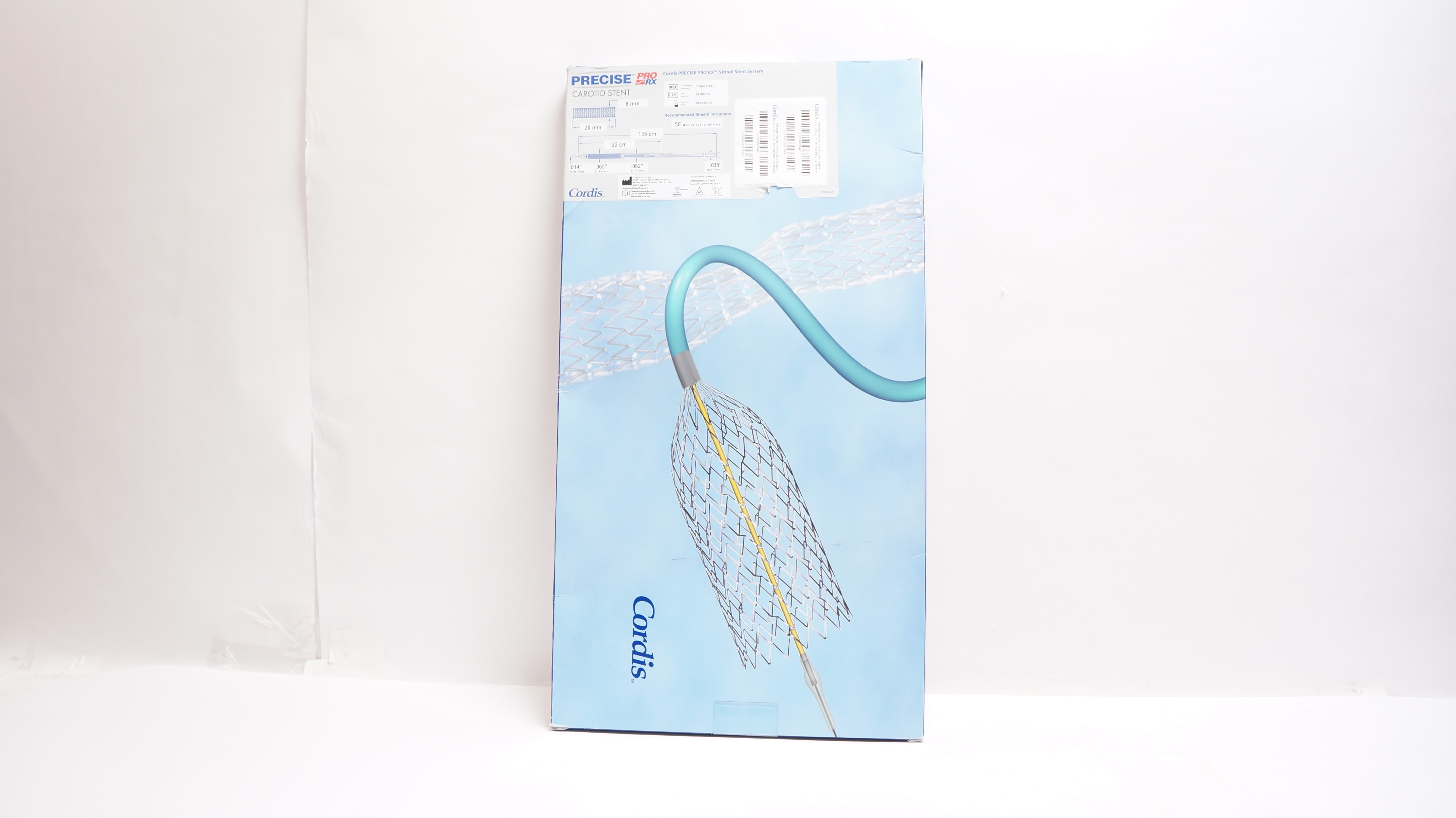 Cordis PC0820RXC PRECISE PRO Rx Nitinol Carotid Stnt. 5F, 8mm x 20mm x 135cm