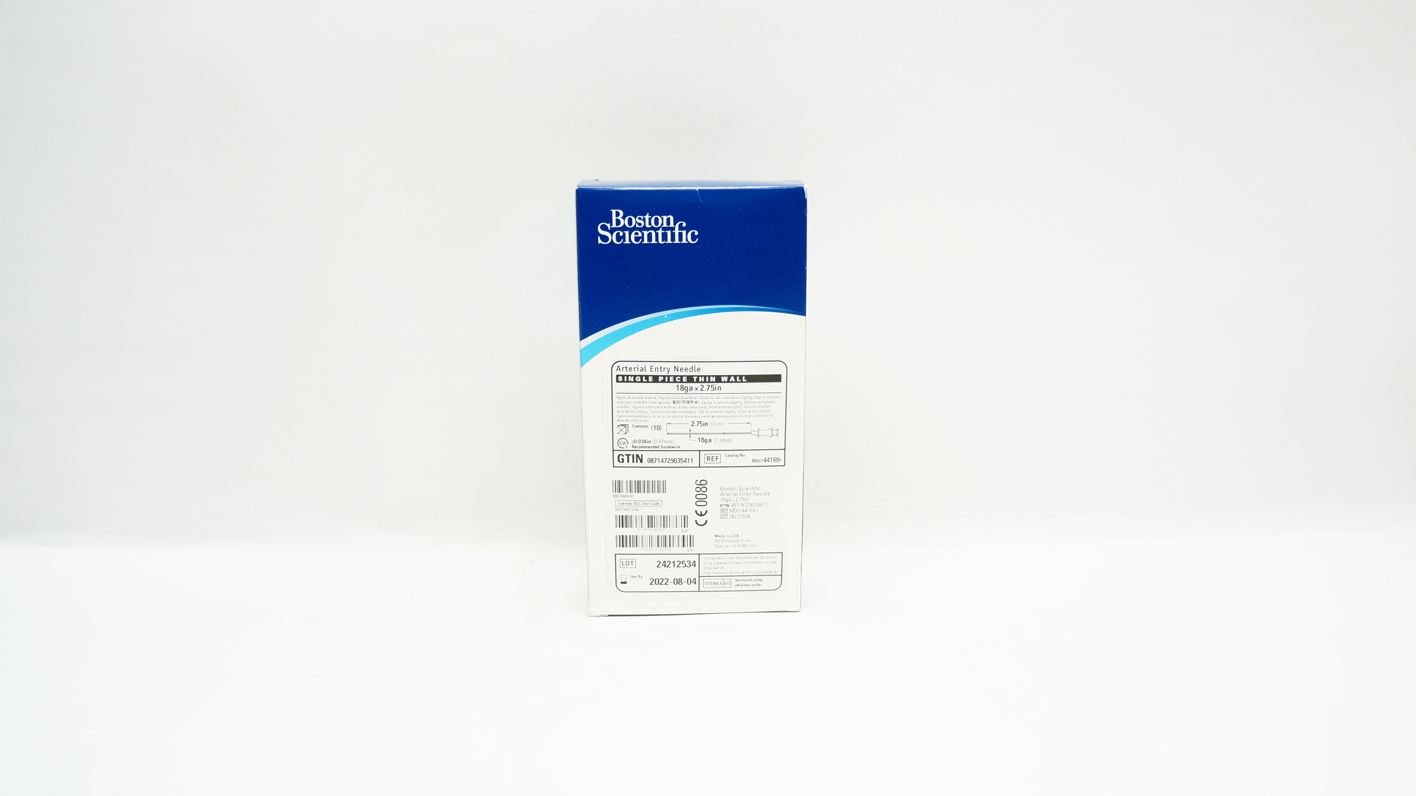 Boston Scientific 44169 Arterial Entry Ndle 18ga x 2.75inch - Box of 10 (x)