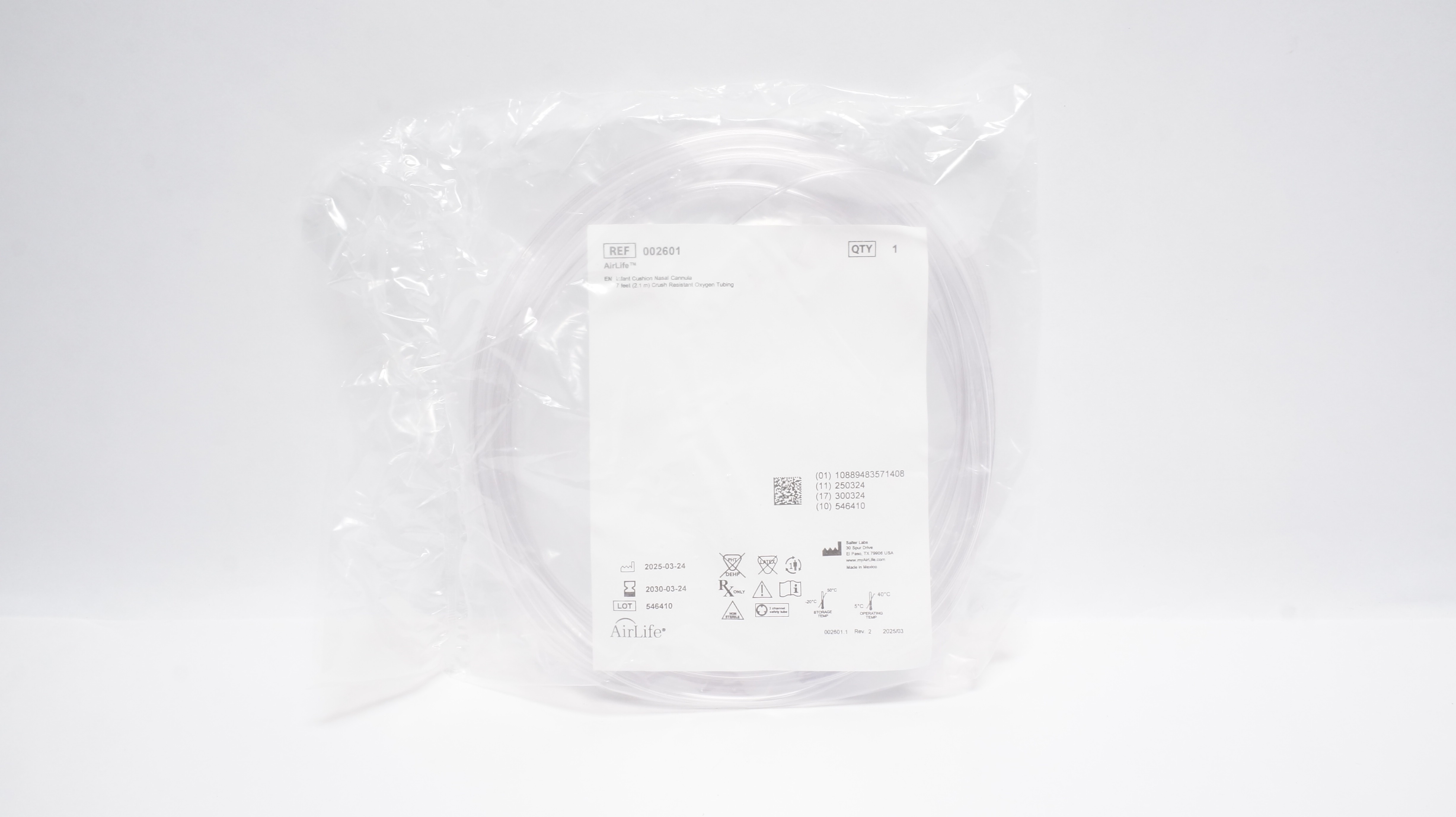 Salter Labs 002601 Airlife Infant Cushion Nasal Cannula 7Ft