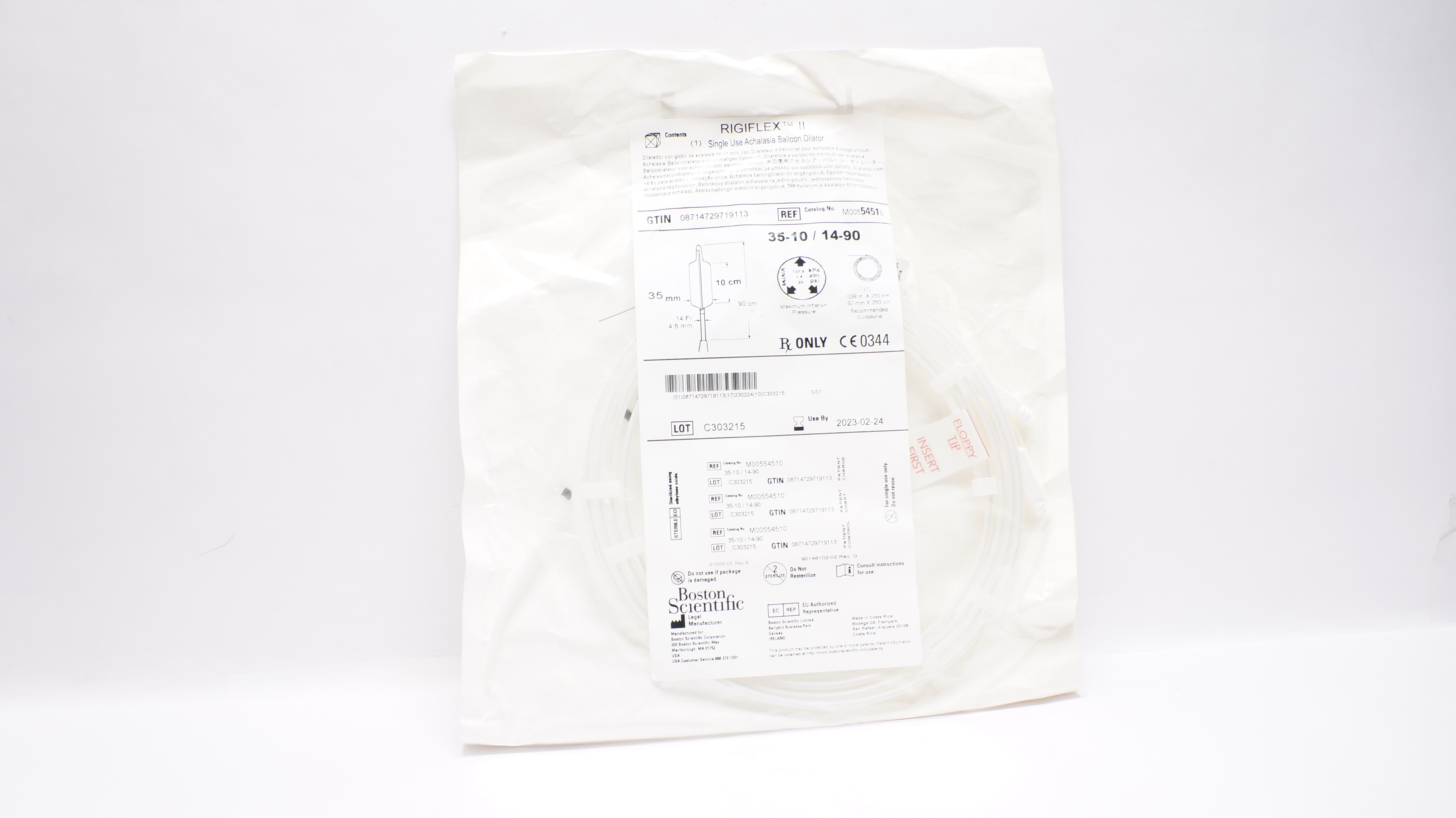 Boston Scientific M00554510 Rigiflex Achalasia Balloon Dilator 35-10 / 14-90 (x)