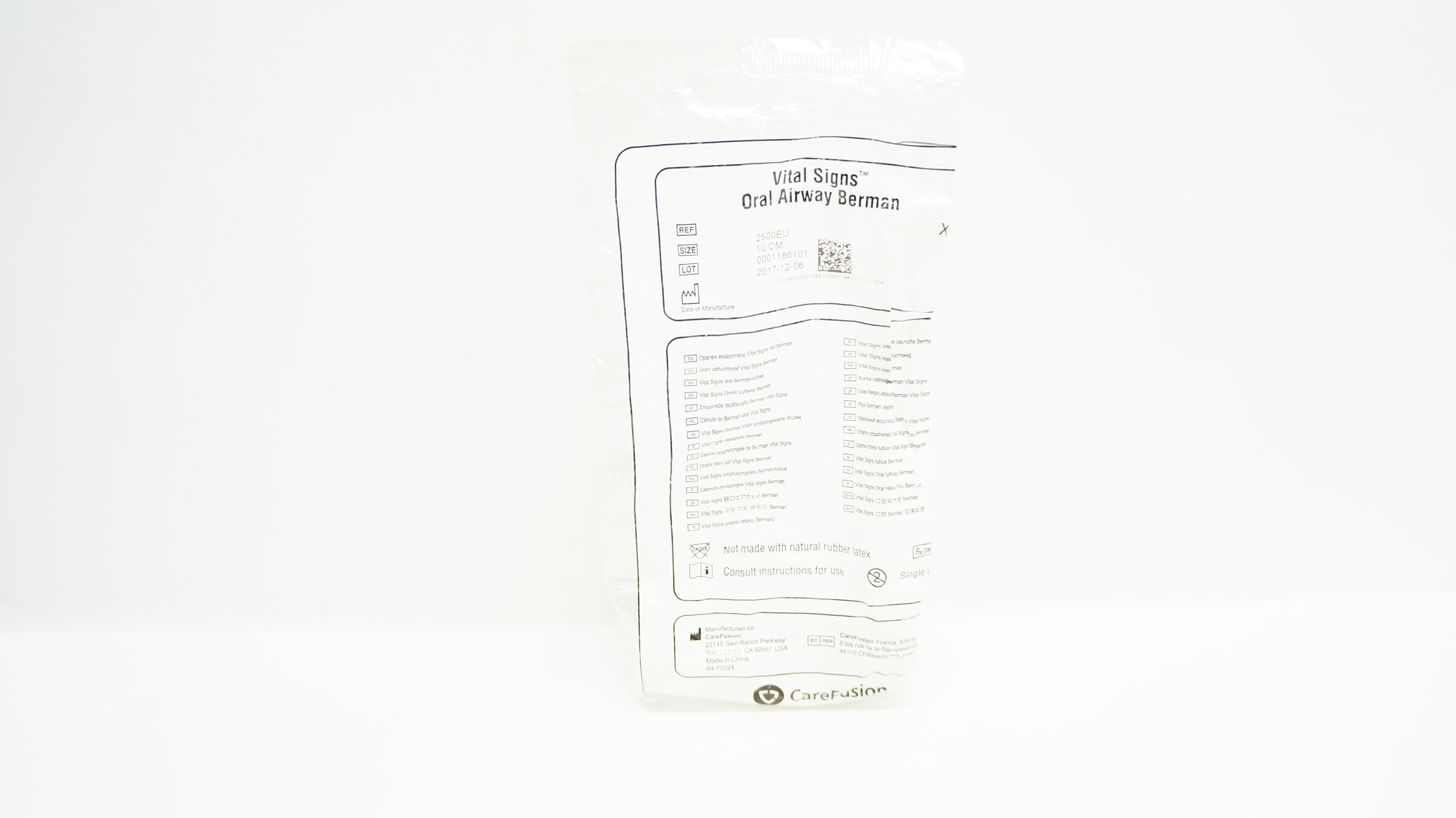CareFuison 2500EU Vital Signs Oral Airway Berman 10cm
