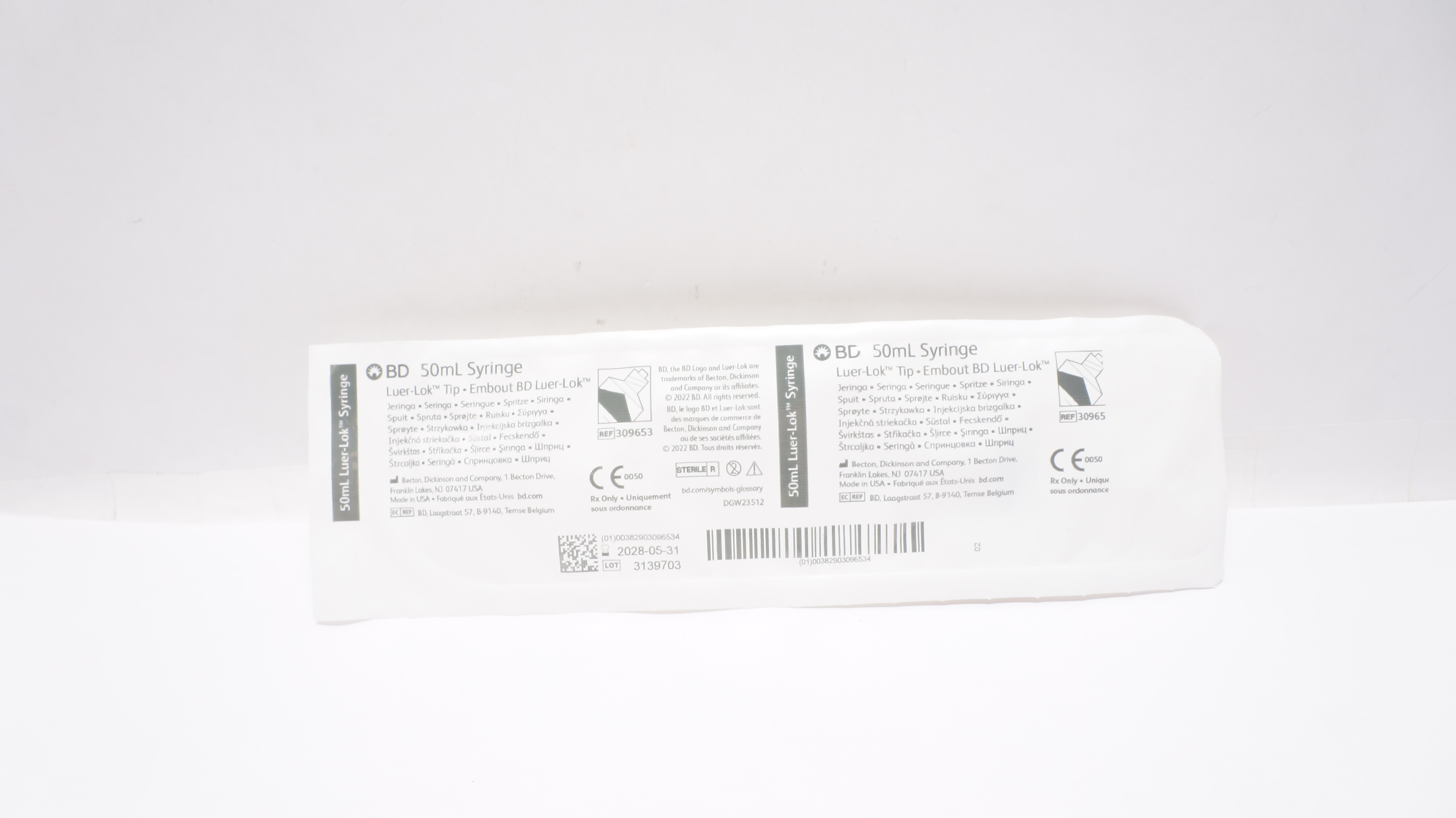 BD 309653 50ml Syringe Luer-Lok Tip