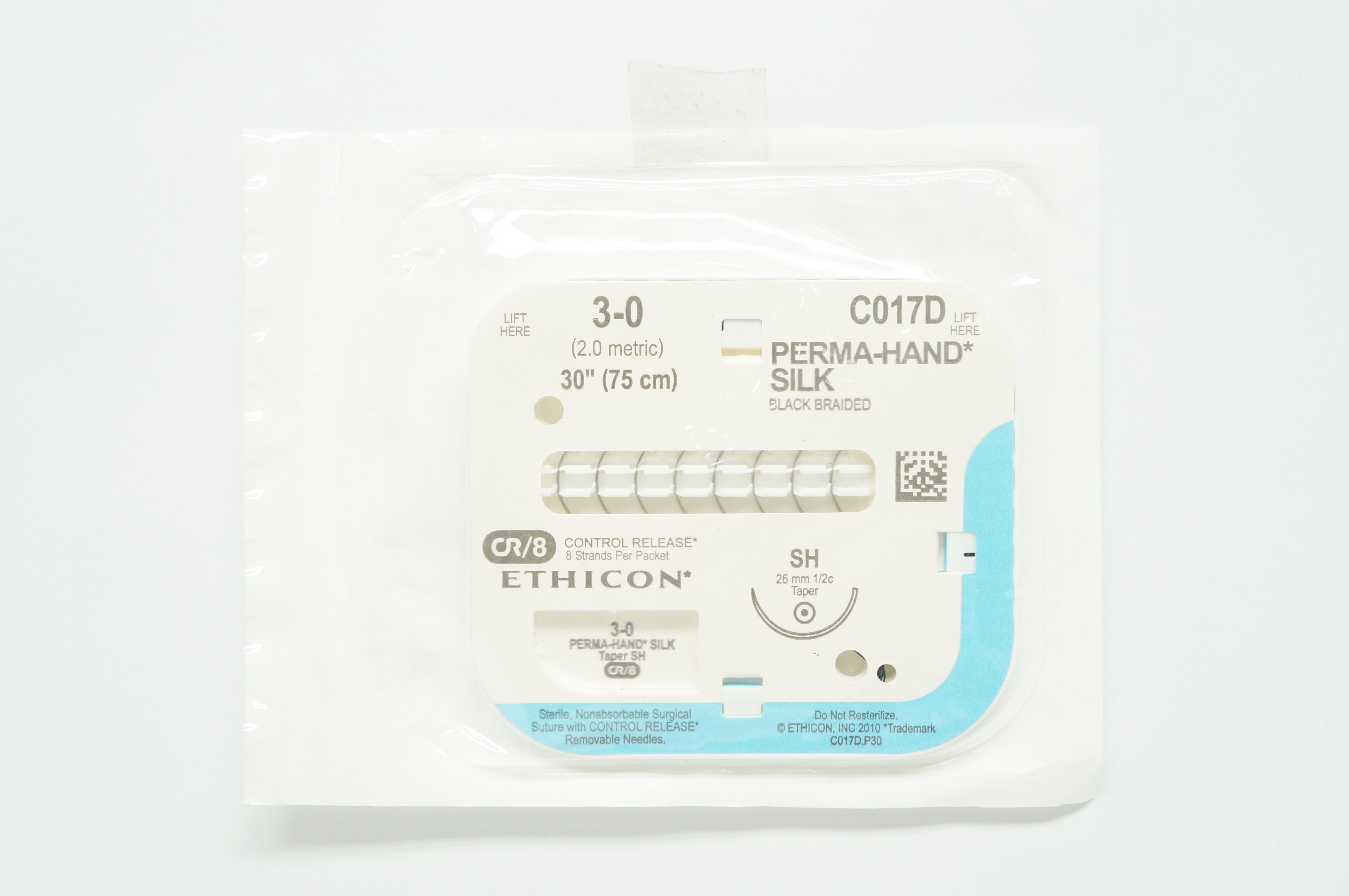 Ethicon C017D 3-0 PERMA-HAND SILK, SH, 26mm 1/2c Taper, 30inch (x)