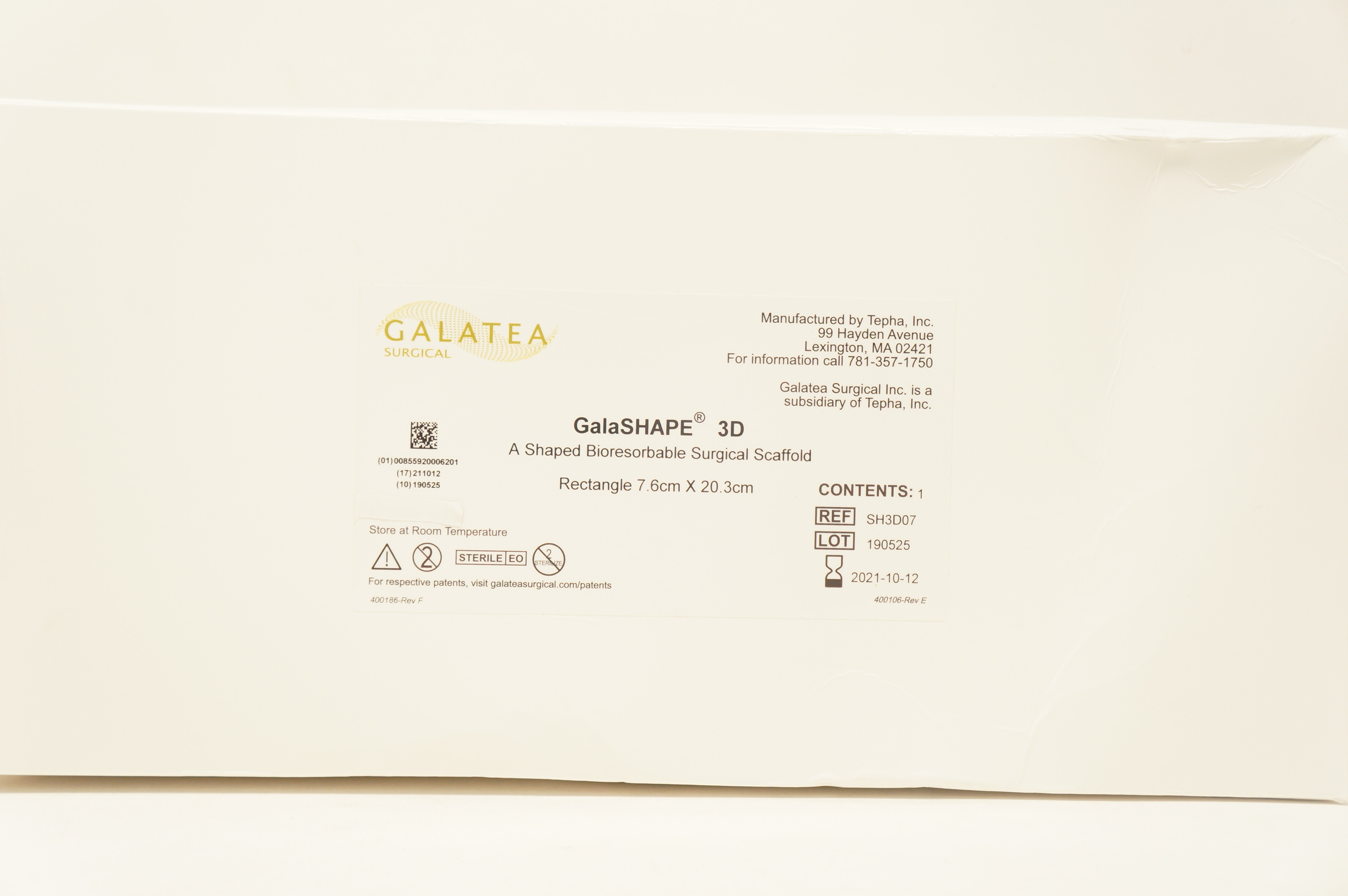 Galatea Surgical SH3D07 GalaShape 3D A Shaped Bioresorbable Surgical Scaffold(x)