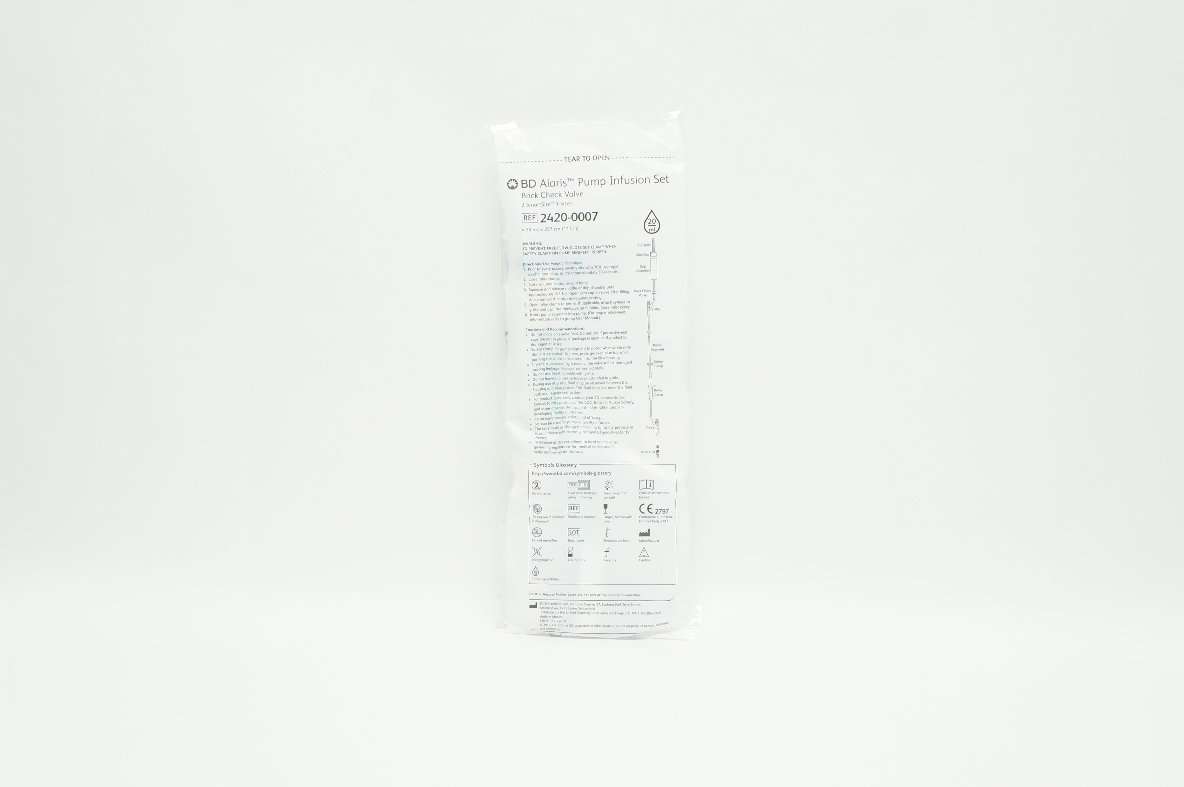 BD 2420-0007 Alaris Pump Infusion Set 20ml, 25ml x 117inch