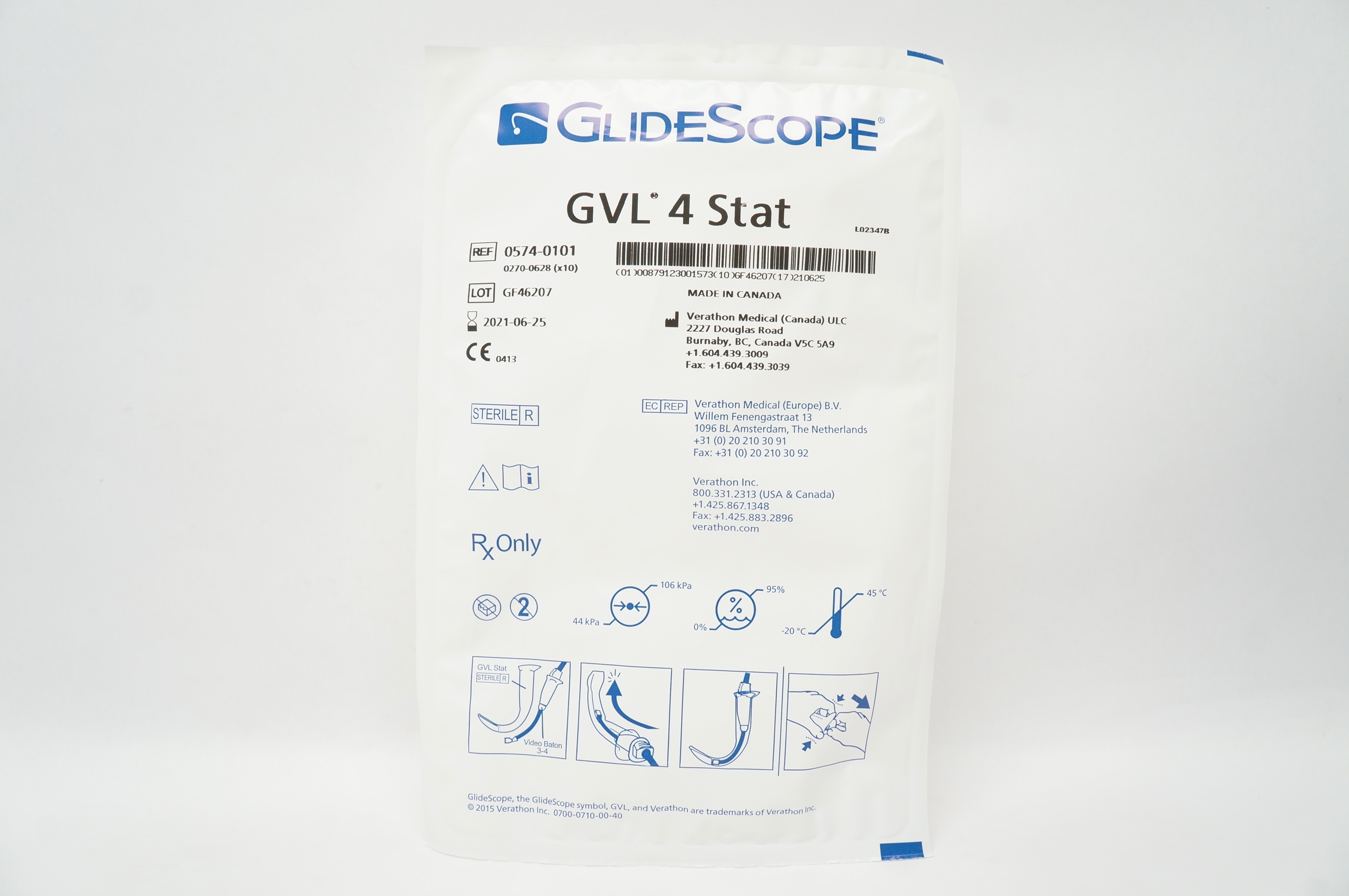 Verathon Medical 0574-0101 GlideScope GVL 4 Stat (x)