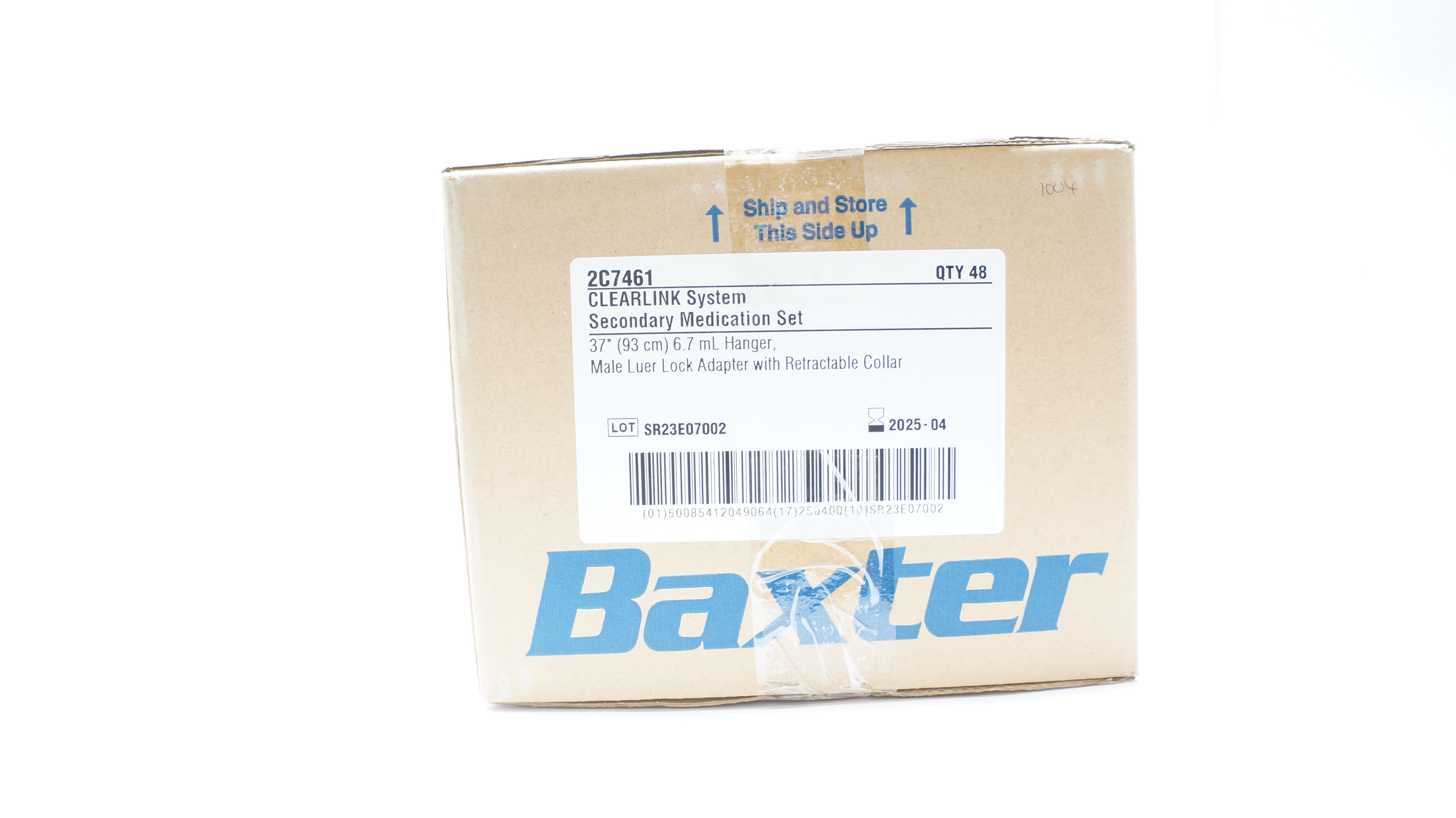 Baxter 2C7461 CLEARLINK System Secondary Medication Set 37inch  - Box of 37