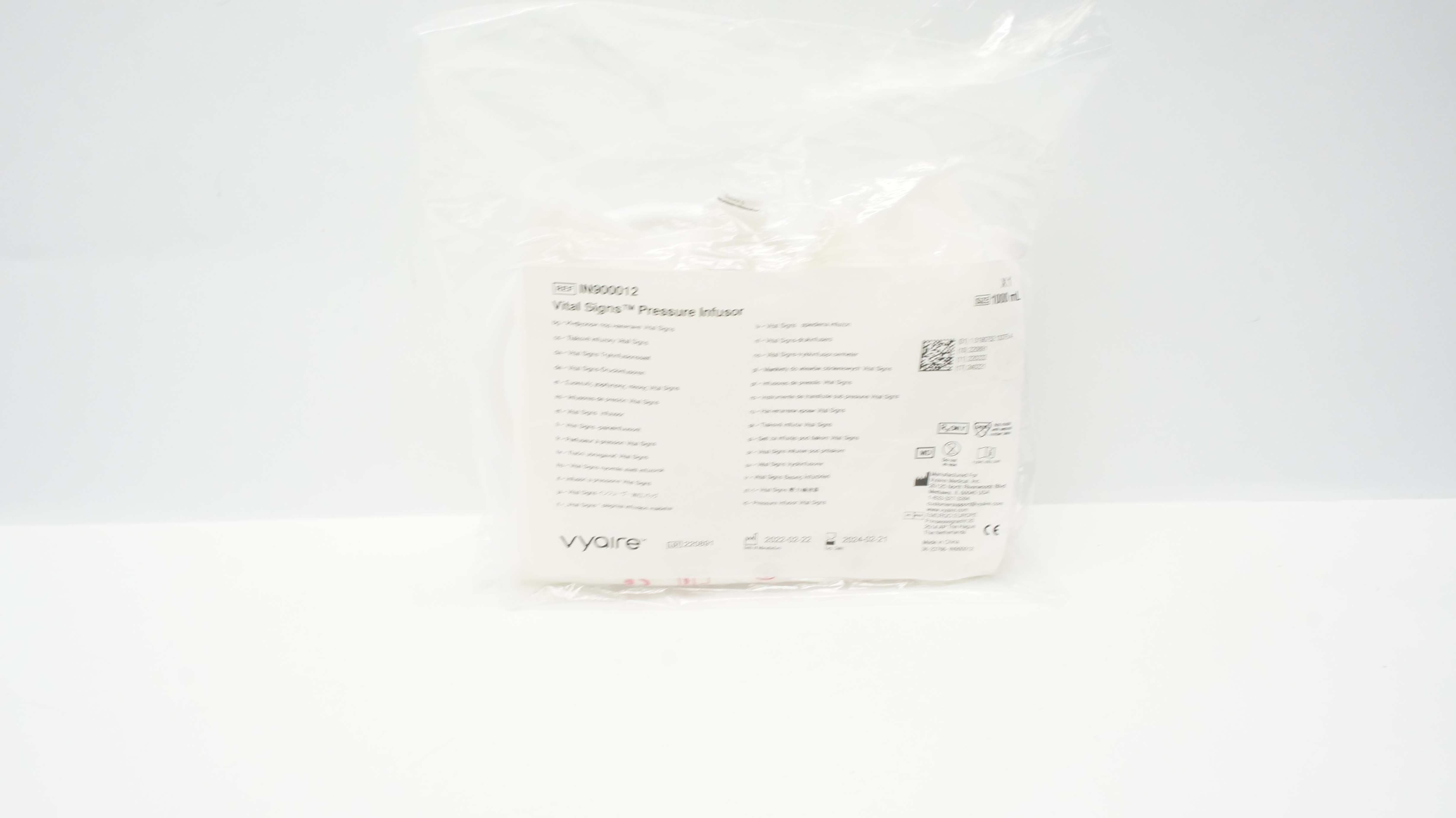 Vyaire IN900012 Vital Signs Pressure Infuser, 1000 ml (x)