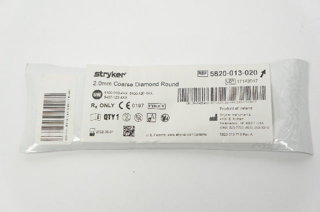 Stryker 5820-013-020  Coarse Diamond Round 2.0mm (x)