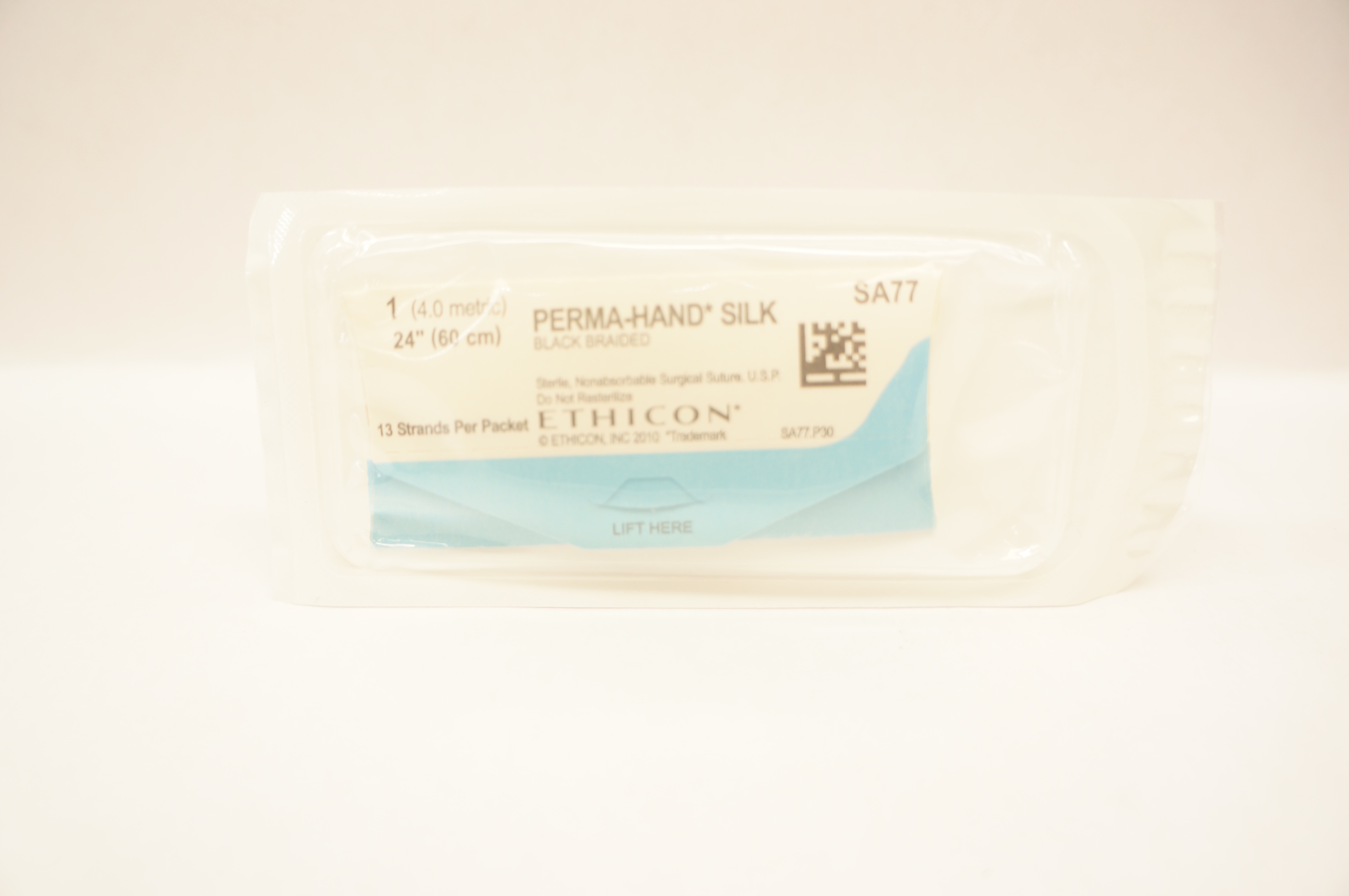 Ethicon SA77 1 Perma-Hand Silk Black Braided Surgical Stre. 24 inch 13 Strands