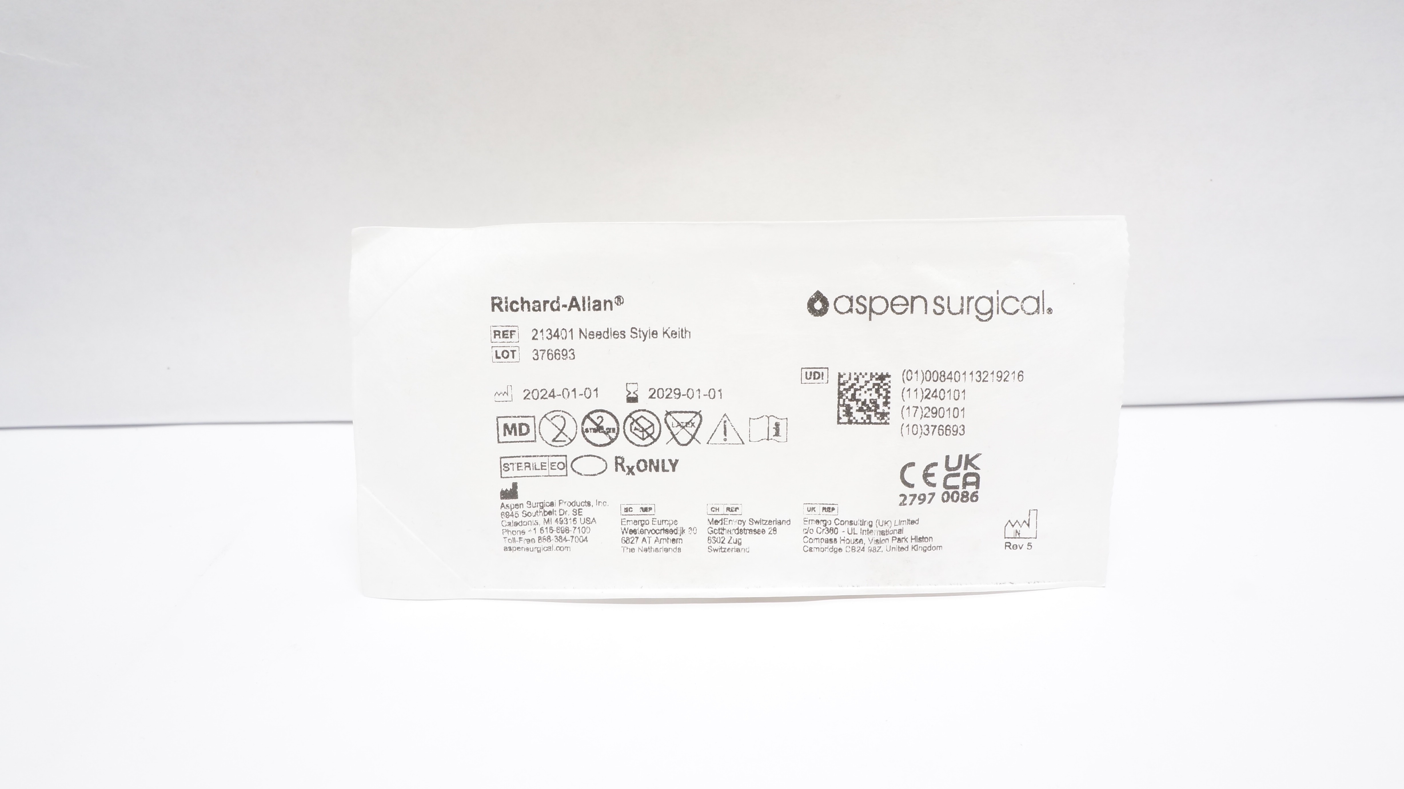 Aspen Surgical 213401 Richard-Allan Ndles. Style Keith - Pack of 2