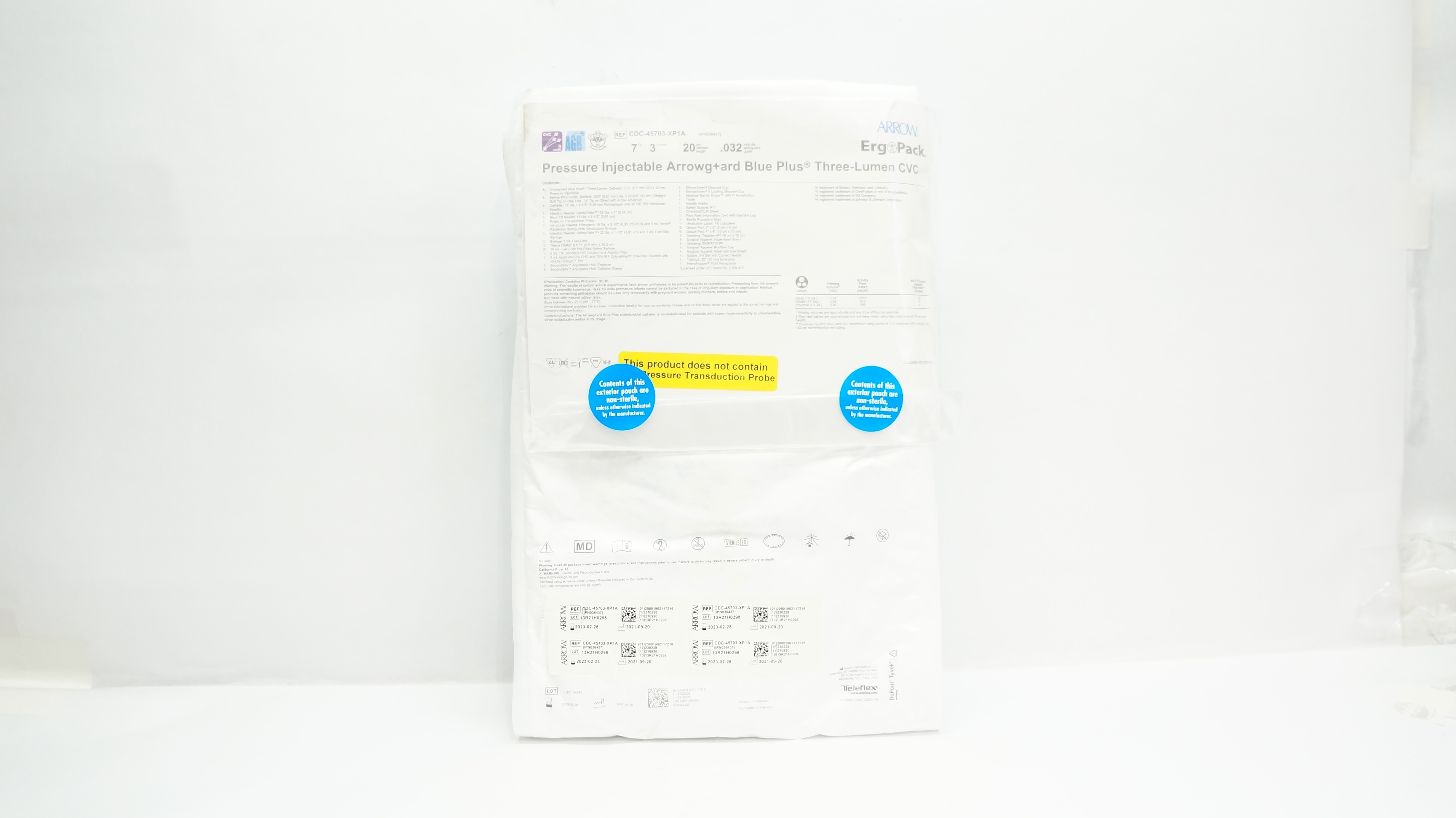 Arrow CDC-45703-XP1A Multi-Lumen Central Venous Catheterization Kit 7Fr. (x)