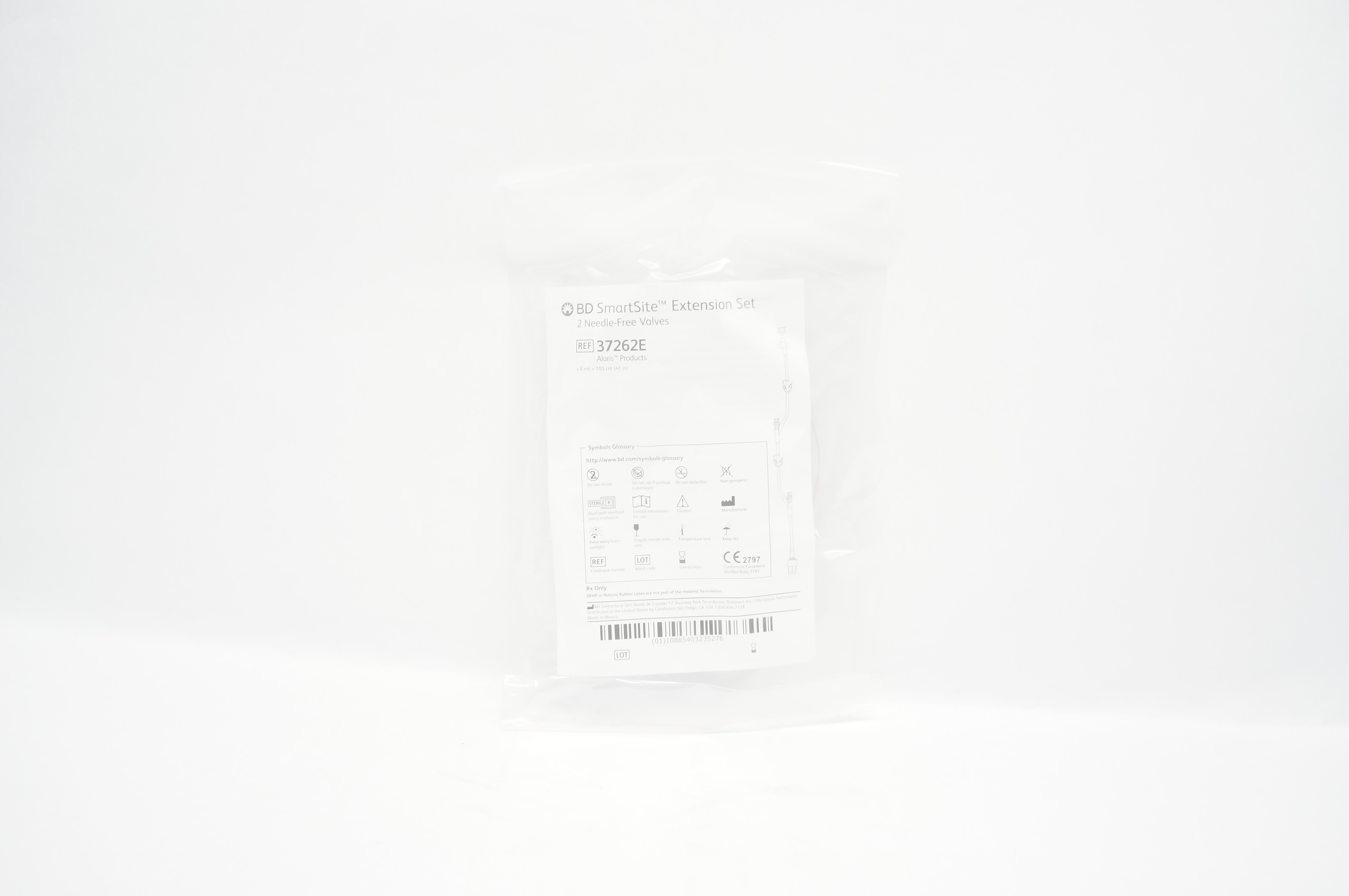 BD 37262E SmartSite Extension Set 2-Ndle. Free Valves 6mL x 41inch
