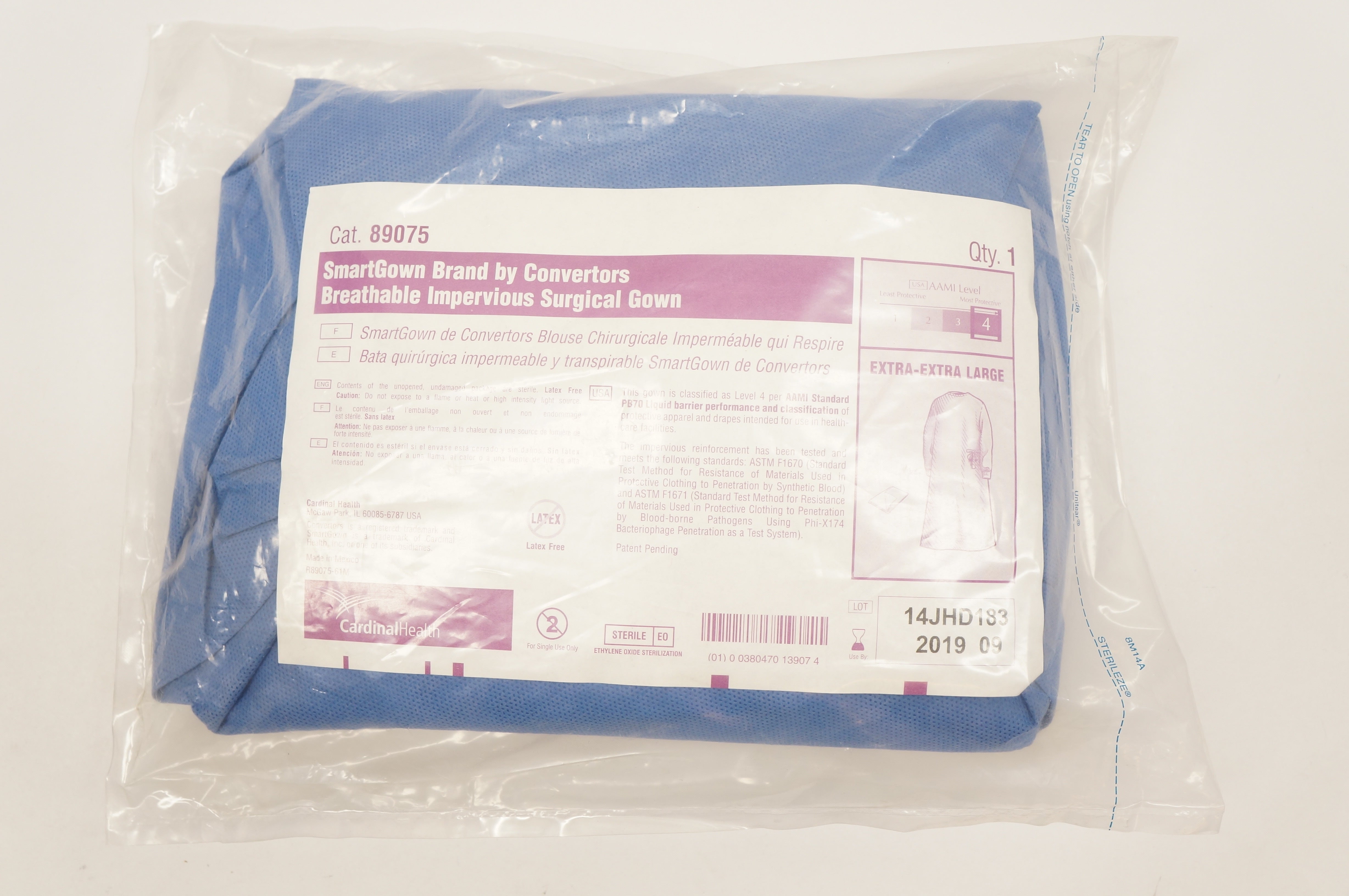 Cardinal Health 89075  Breathable Impervious Surgical Gown Extra-Extra Large (x)