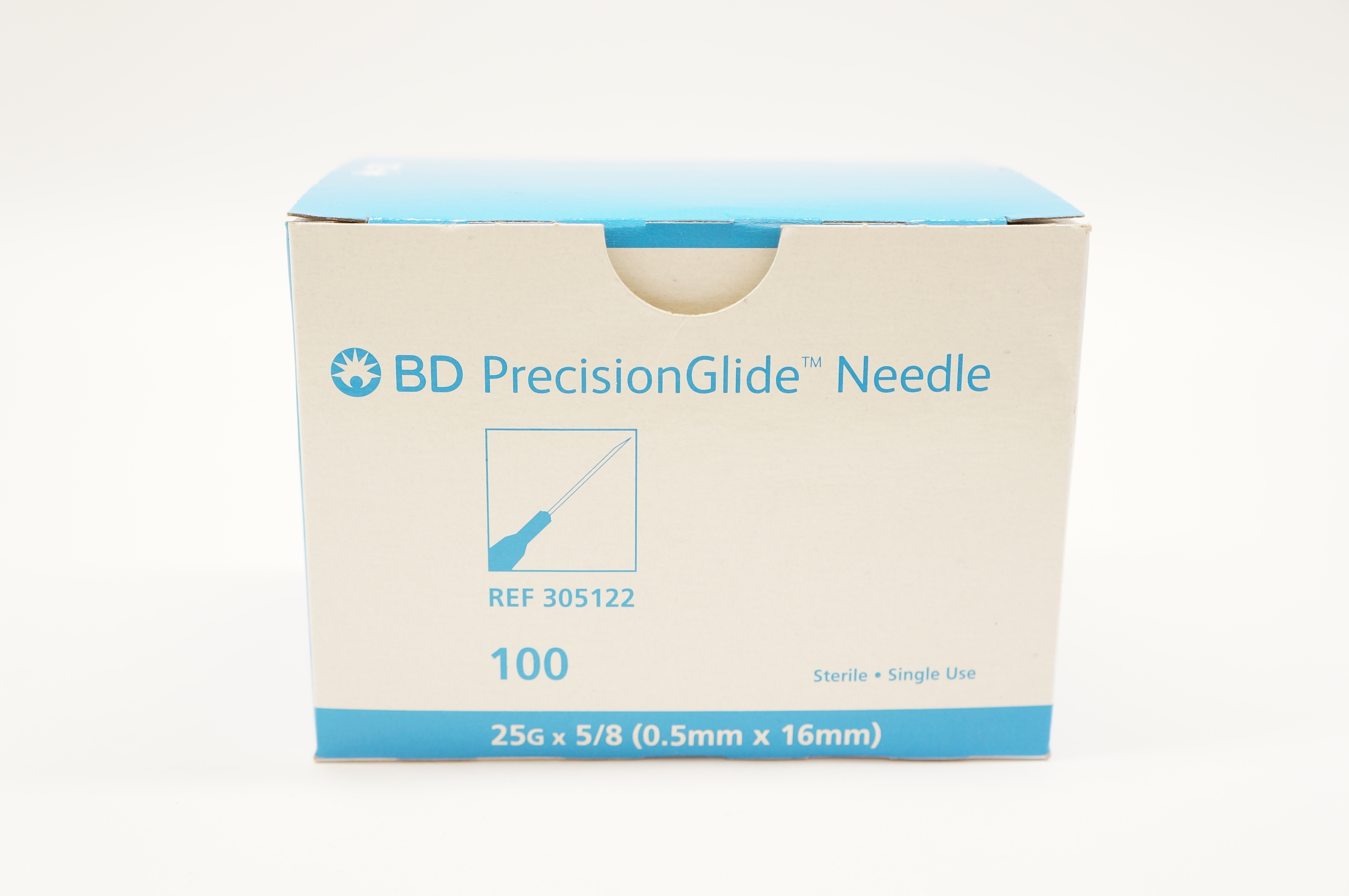 BD 305122 Precision Glide Ndle 25G x 5/8inch - Box of 100