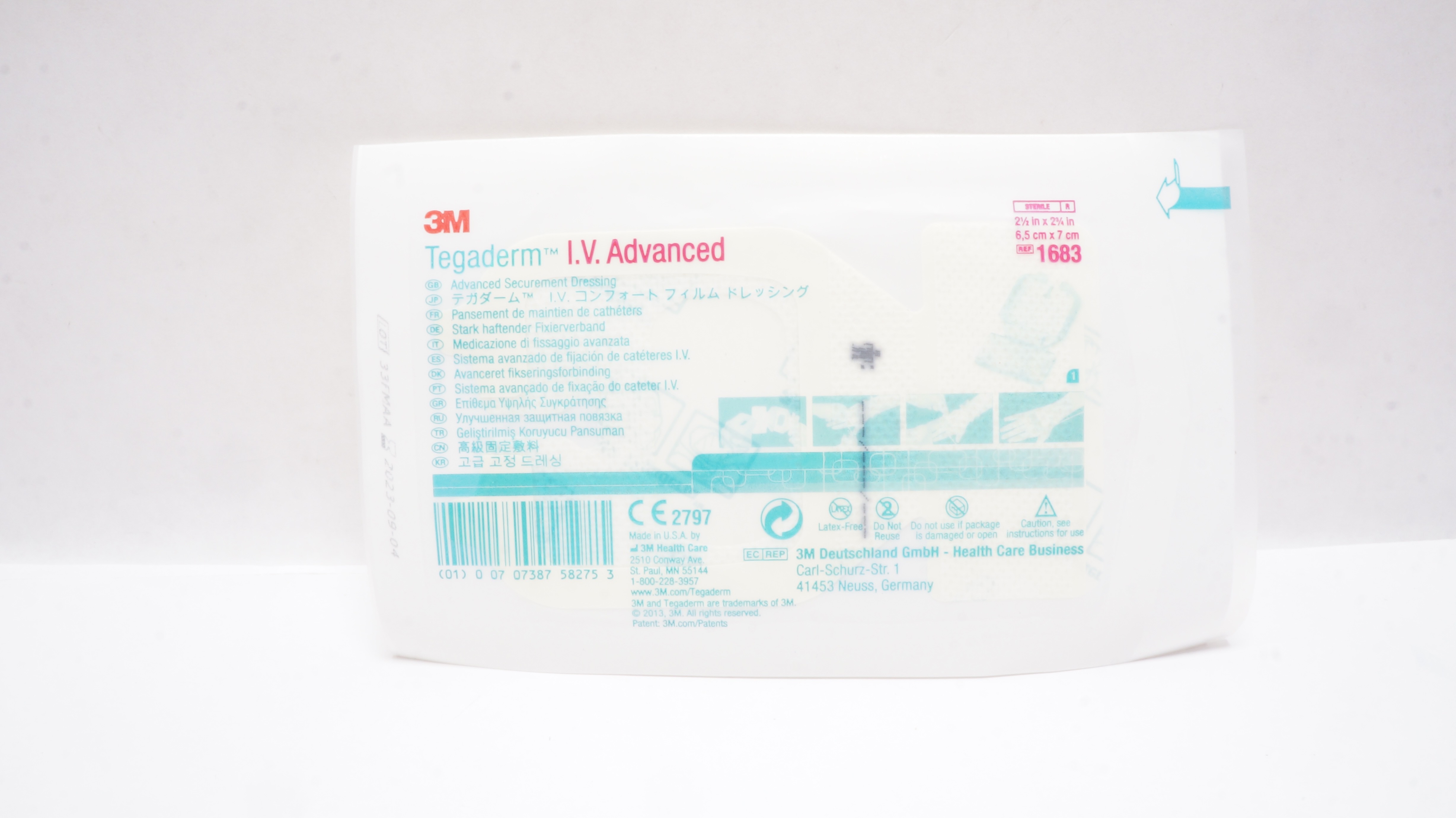 3M 1683 Tegaderm I.V. Advanced Securement Dressing 2-1/2inch x 2-3/4 inch (x)