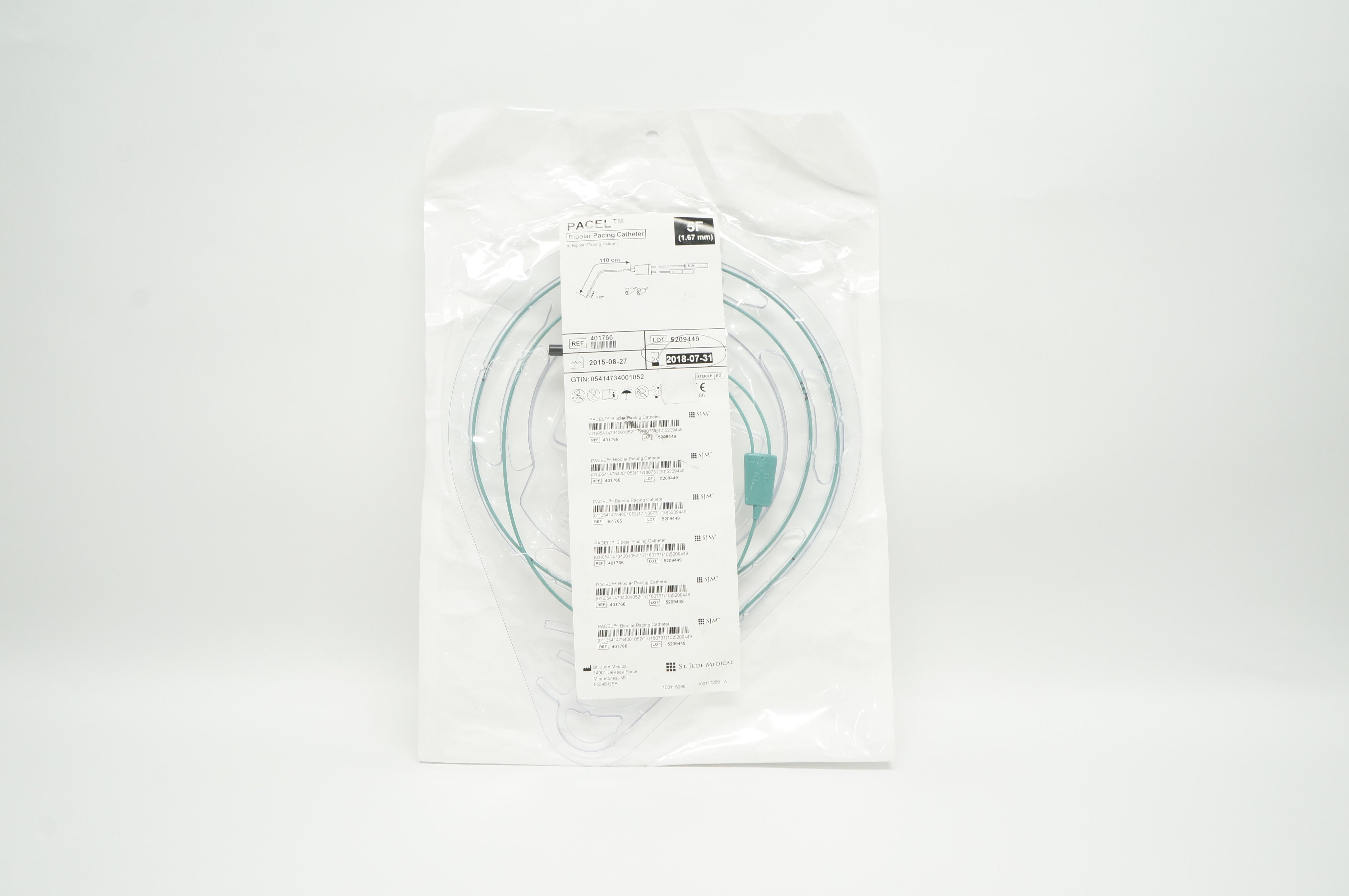 St. Jude Medical 401766 Pacel Bipolar Pacing Cath. 5F 1.67mm (x)