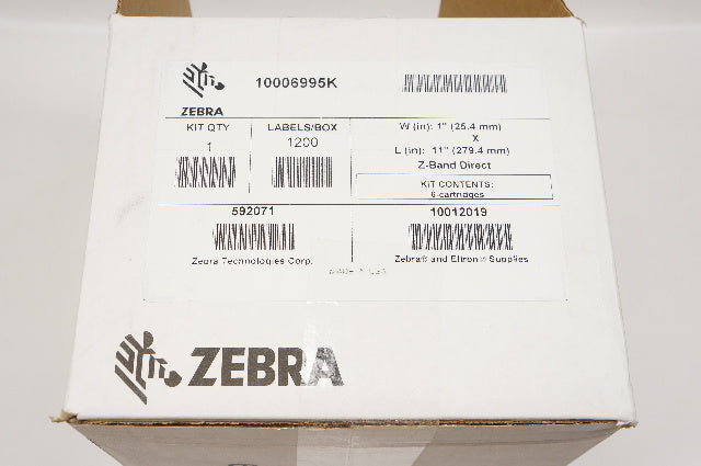 Zebra 10006995K Zebra and Eltron Supplies Z-Band Direct 1inch x 11inch -Box of 6