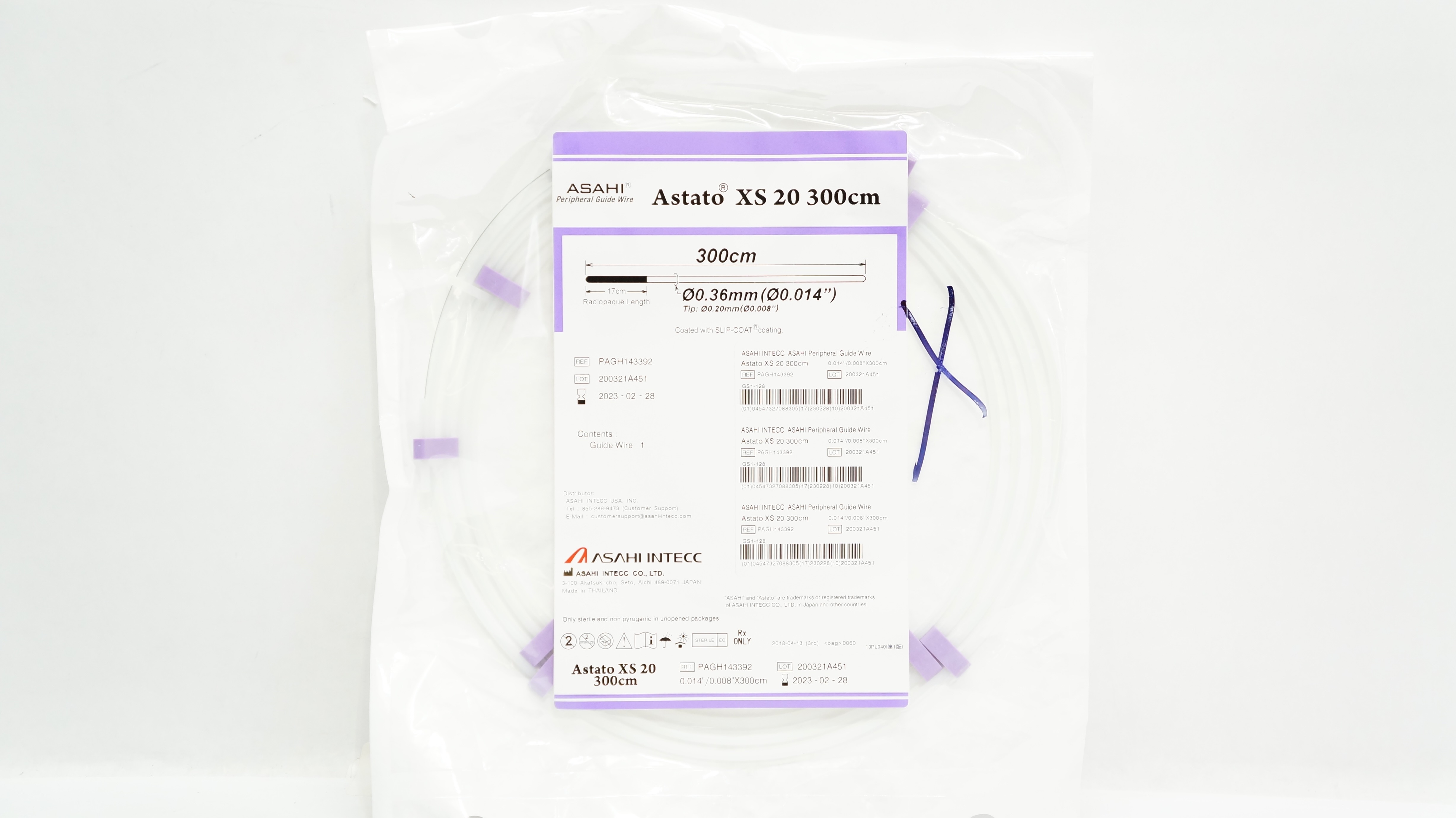 ASAHI INTECC PAGH143392 Astato XS Peripheral Guide Wire 0.014inch x 300cm (x)