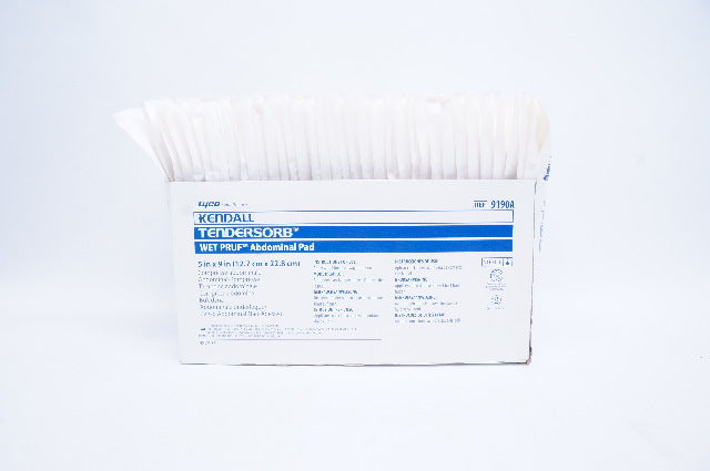 Tyco 9190A Kendall Tendersorb Wet Pruf Abdominal Pad 5inch x 9 inch - Pack of 36