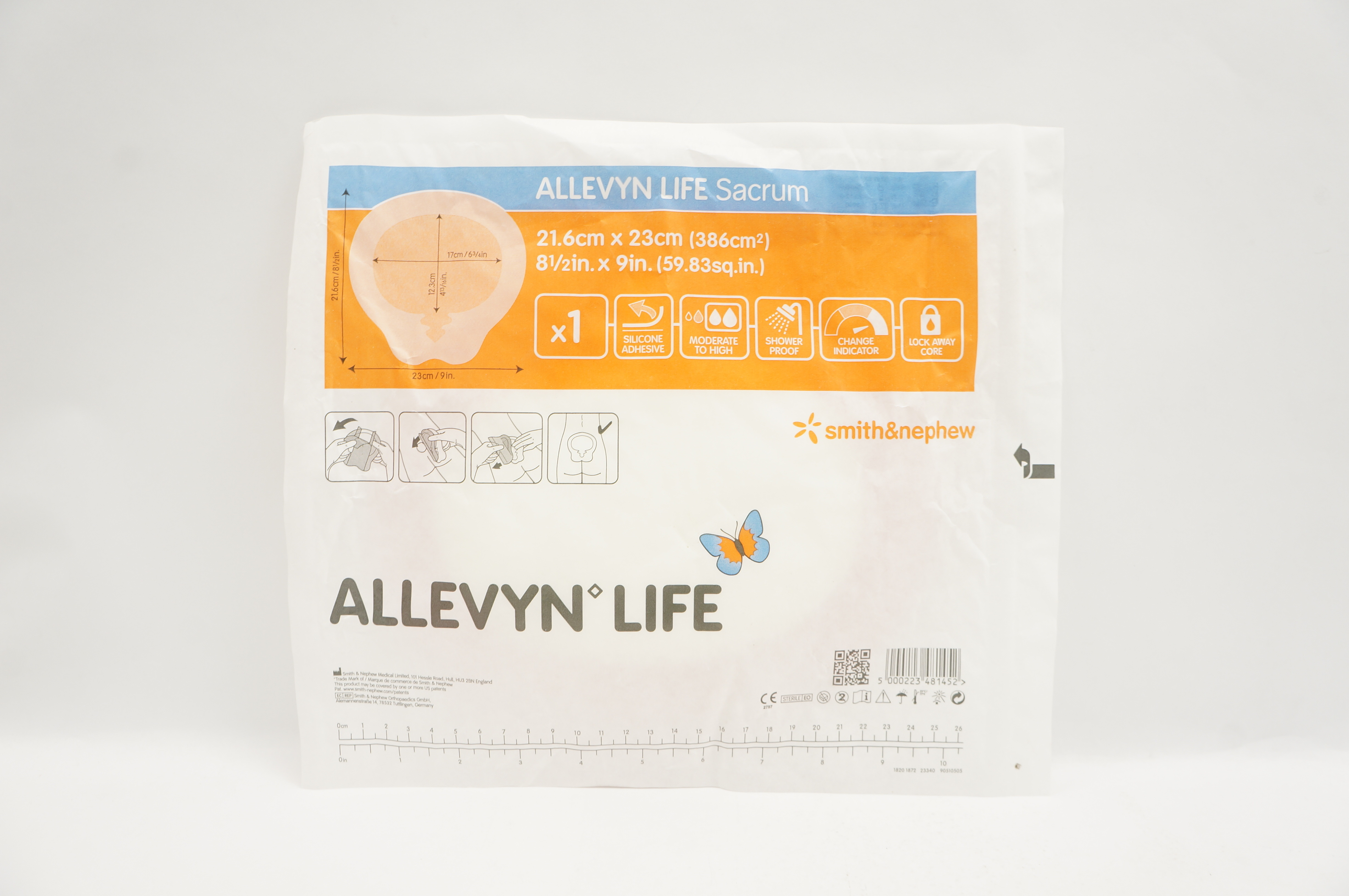 Smith&Nephew 66801307 Allevyn Life Sacrum 8-1/2inch x 9inch