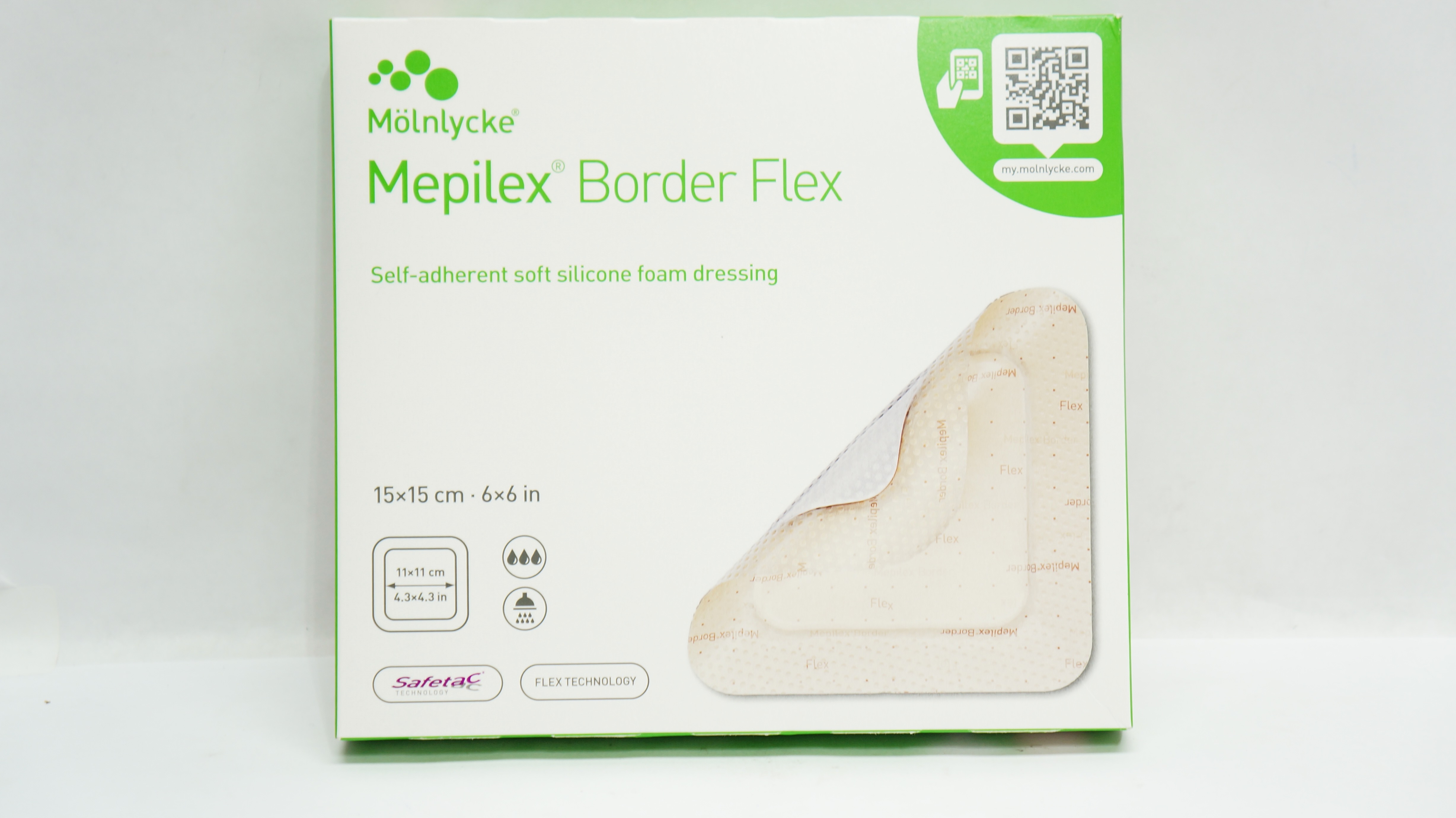 Molnlycke HealthCare 595400 Mepilex Border Flex Foam Dressing 6x6inch - Box of 5