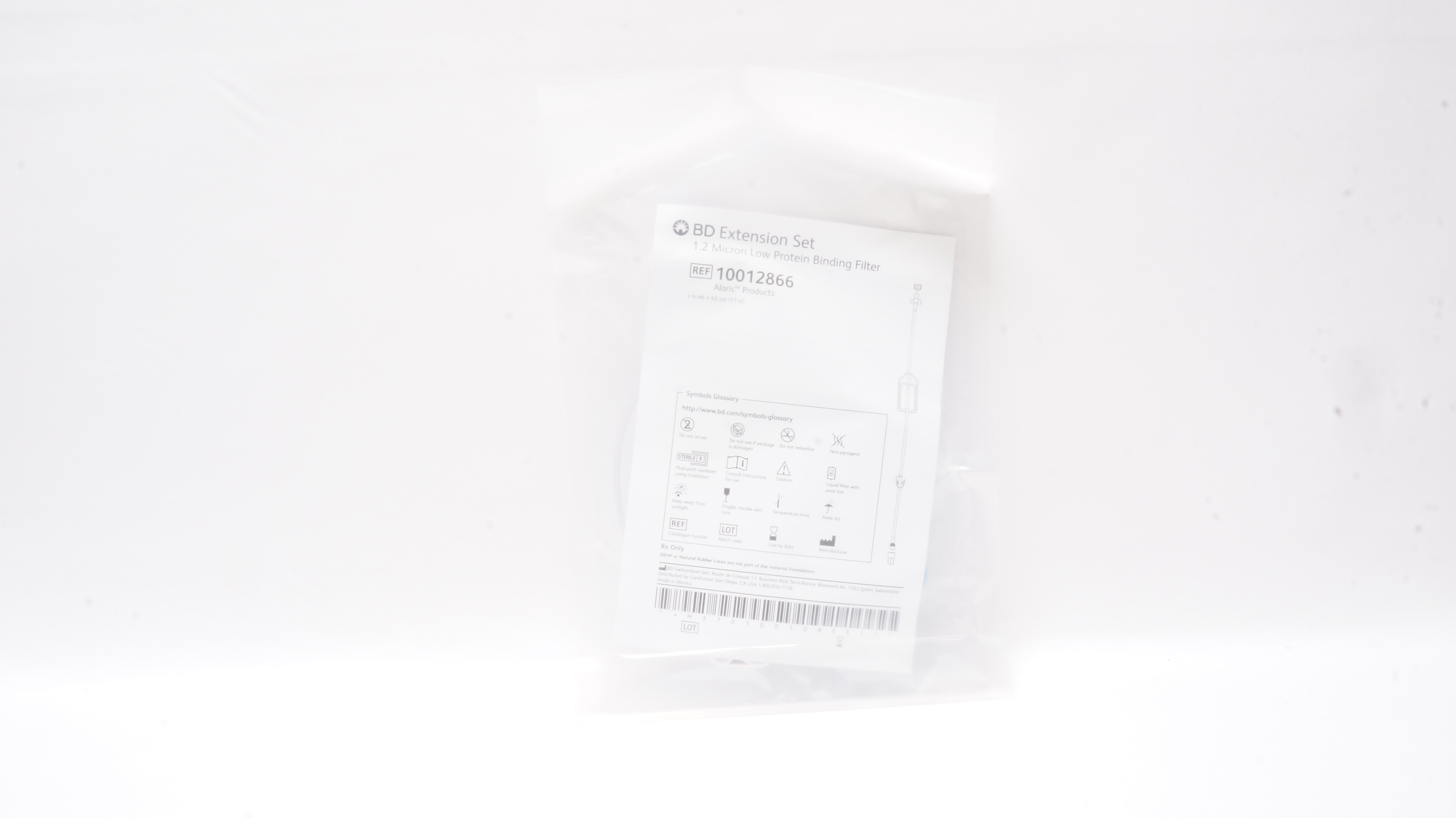 BD 10012866 Extension Set 1.2 Micron Low Protein Binding Filter 4mL x 17inch