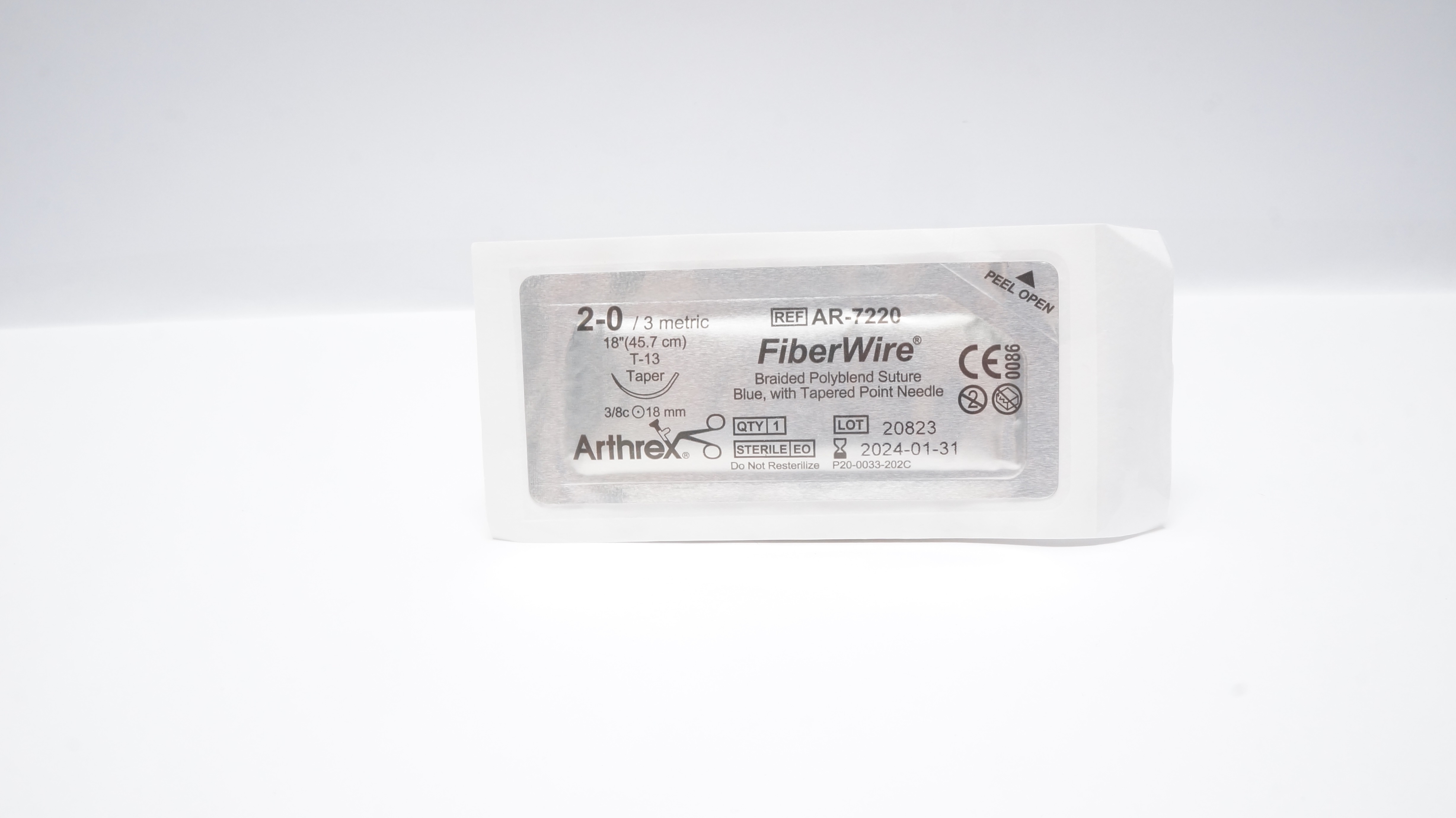 Arthrex AR-7220 2-0 FiberWire Polyblend Stre T-13 Taper 3/8c 18mm, 18inch (x)