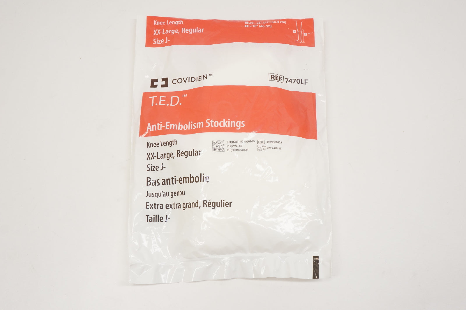 Covidien 7470LF T.E.D. Anti-Embolism Stockings, Knee Length XX-Large, Regular