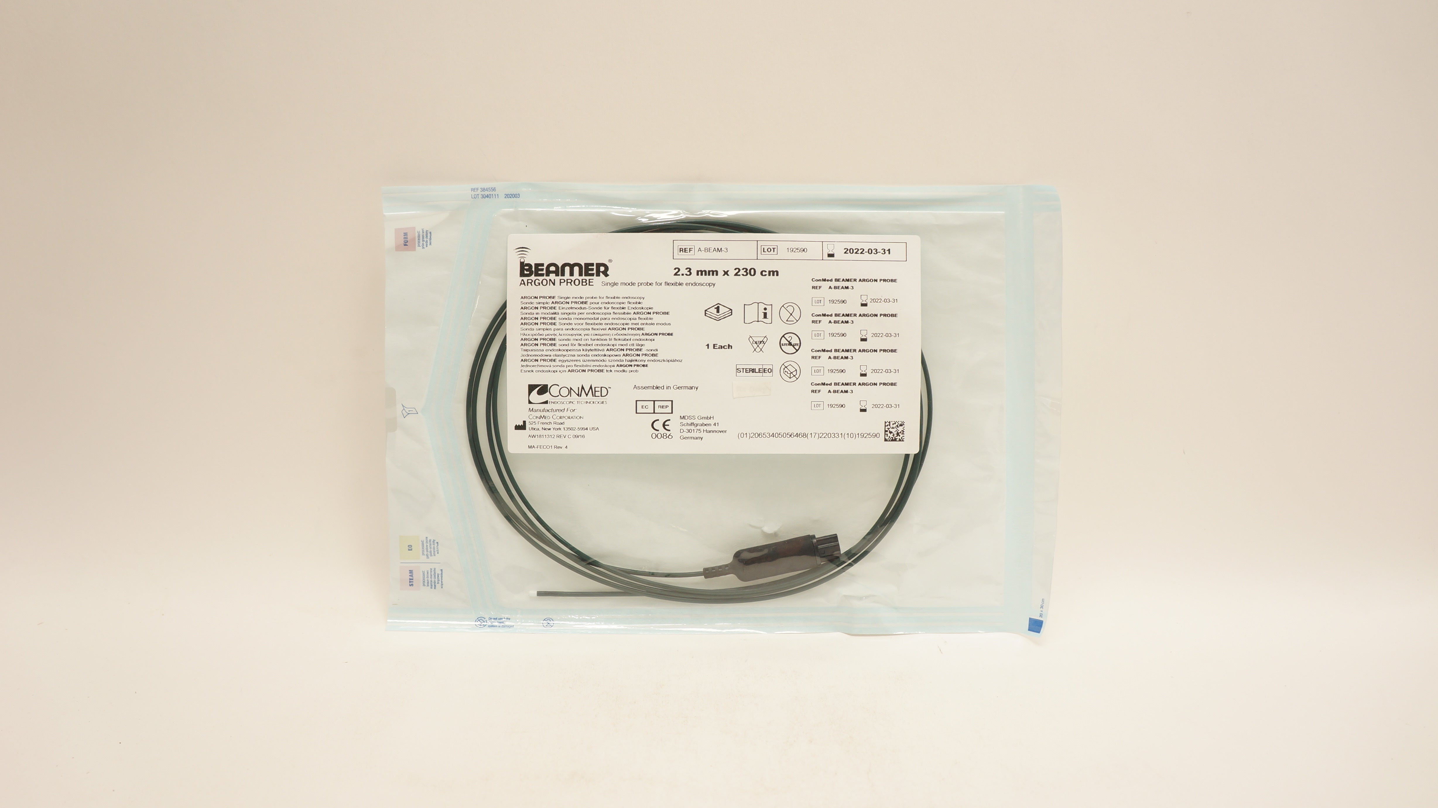 ConMed A-BEAM-3 Beamer Argon Probe 2.3mm x 230cm