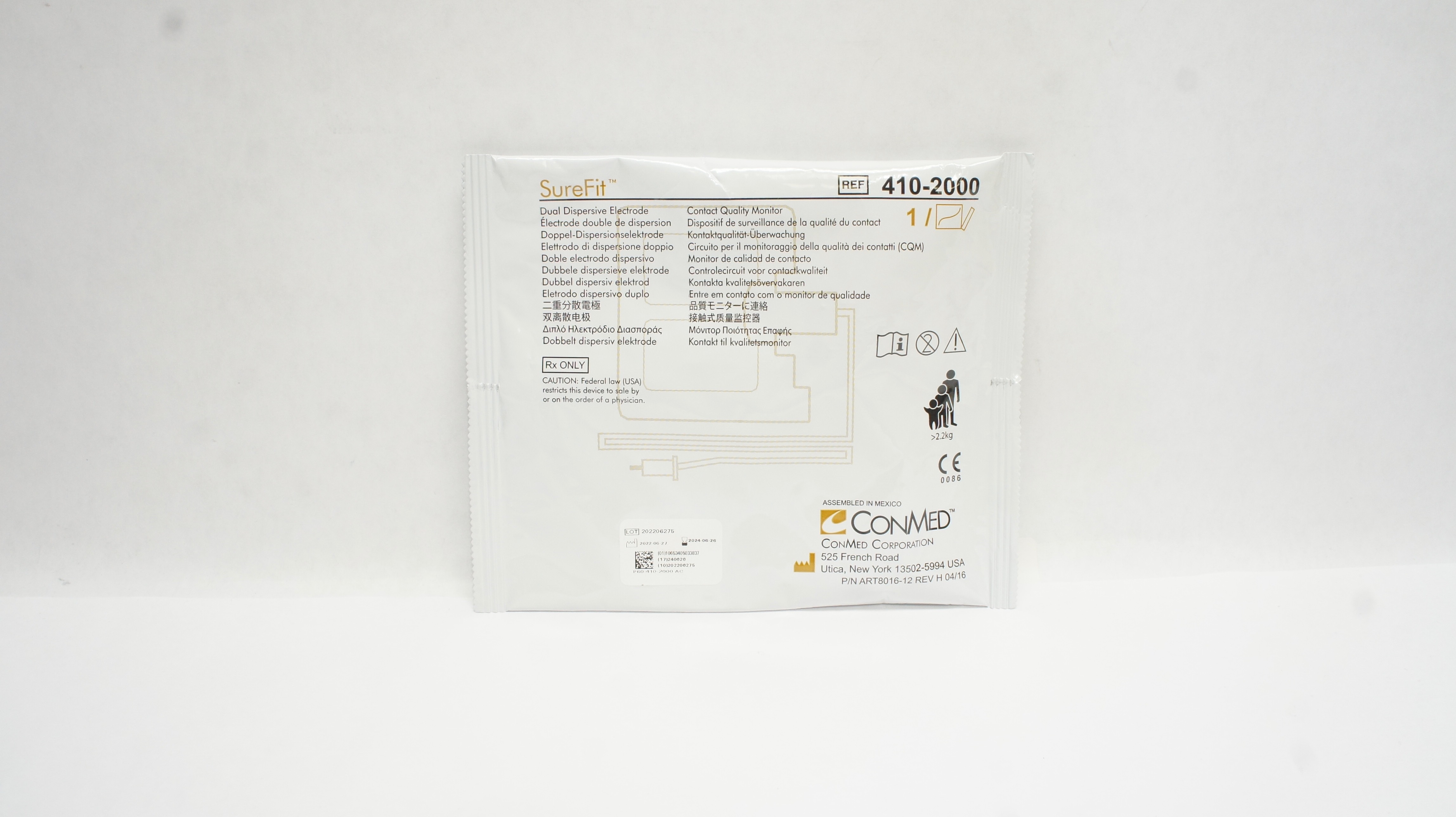 ConMed 410-2000 SureFit Dual Dispersive Electrode