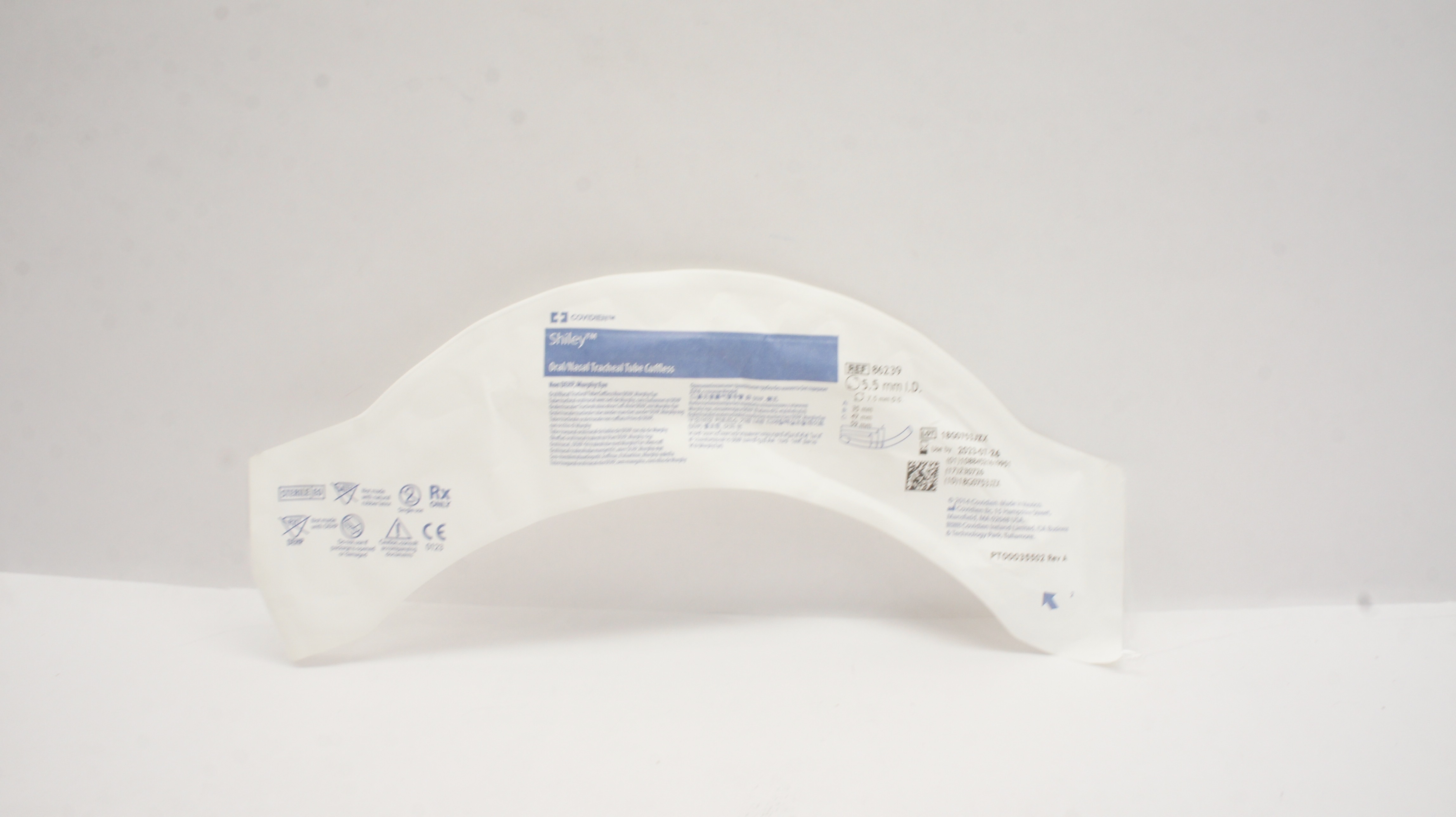 Covidien 86239 Shiley Oral/Nasal Tracheal Tube Cuffless 5.5mm ID (x)