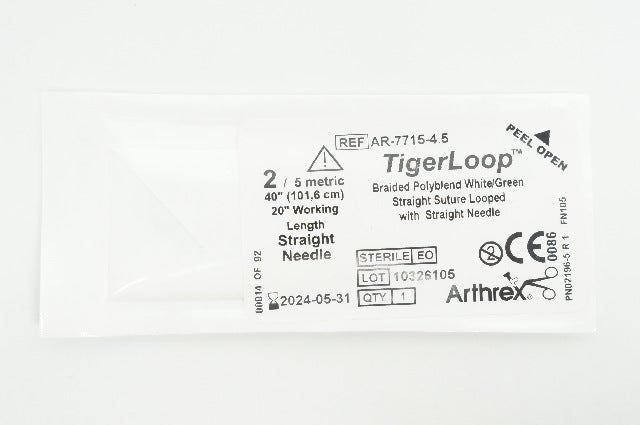 Arthrex AR-7715-4.5 TigerLoop Braided Polyblend Straight Stre 2, 40 x 20in.