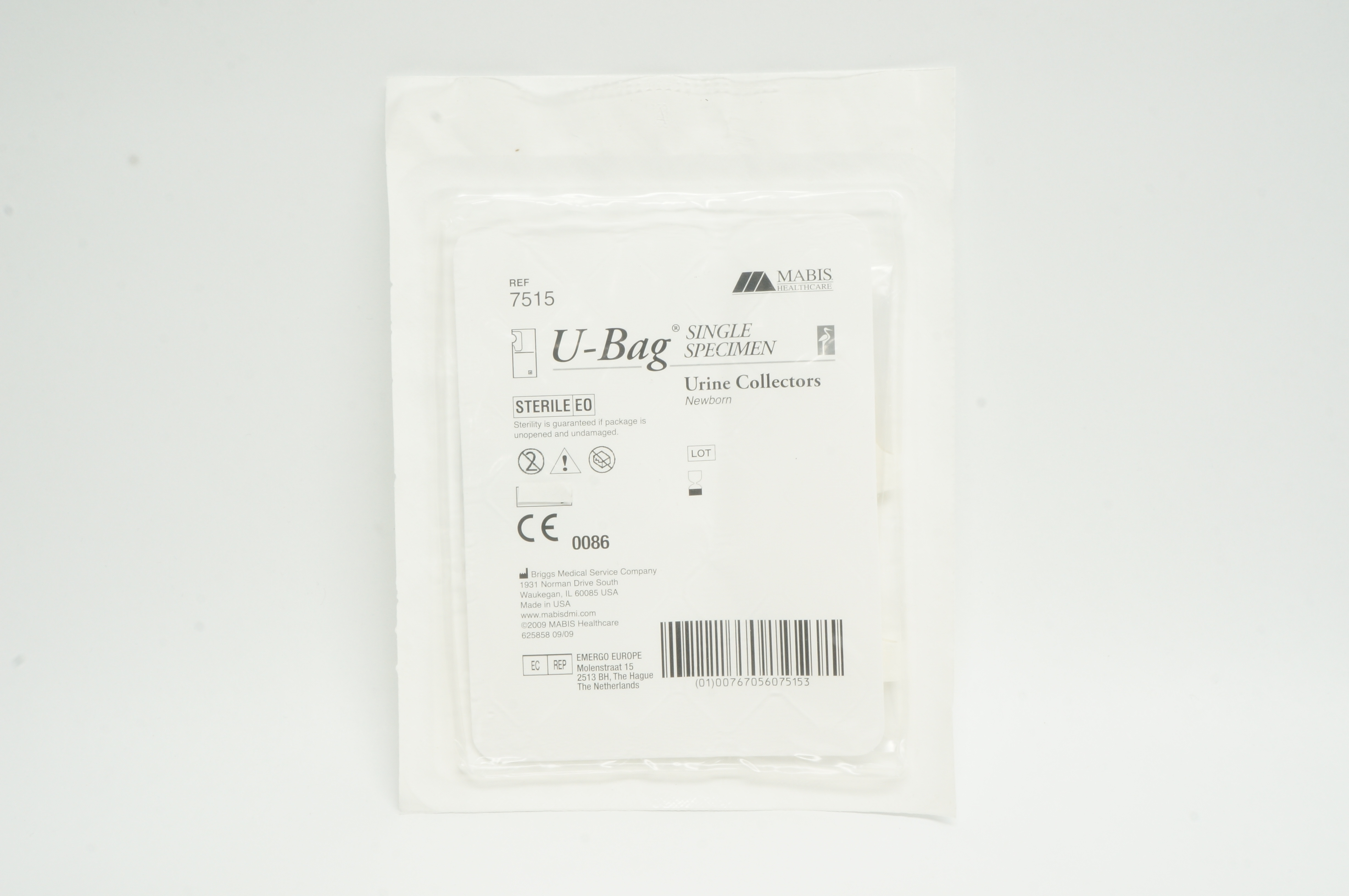 Briggs Medical 7515 Mabis U-Bag Single Specimen Urine Collectors, Newborn (x)