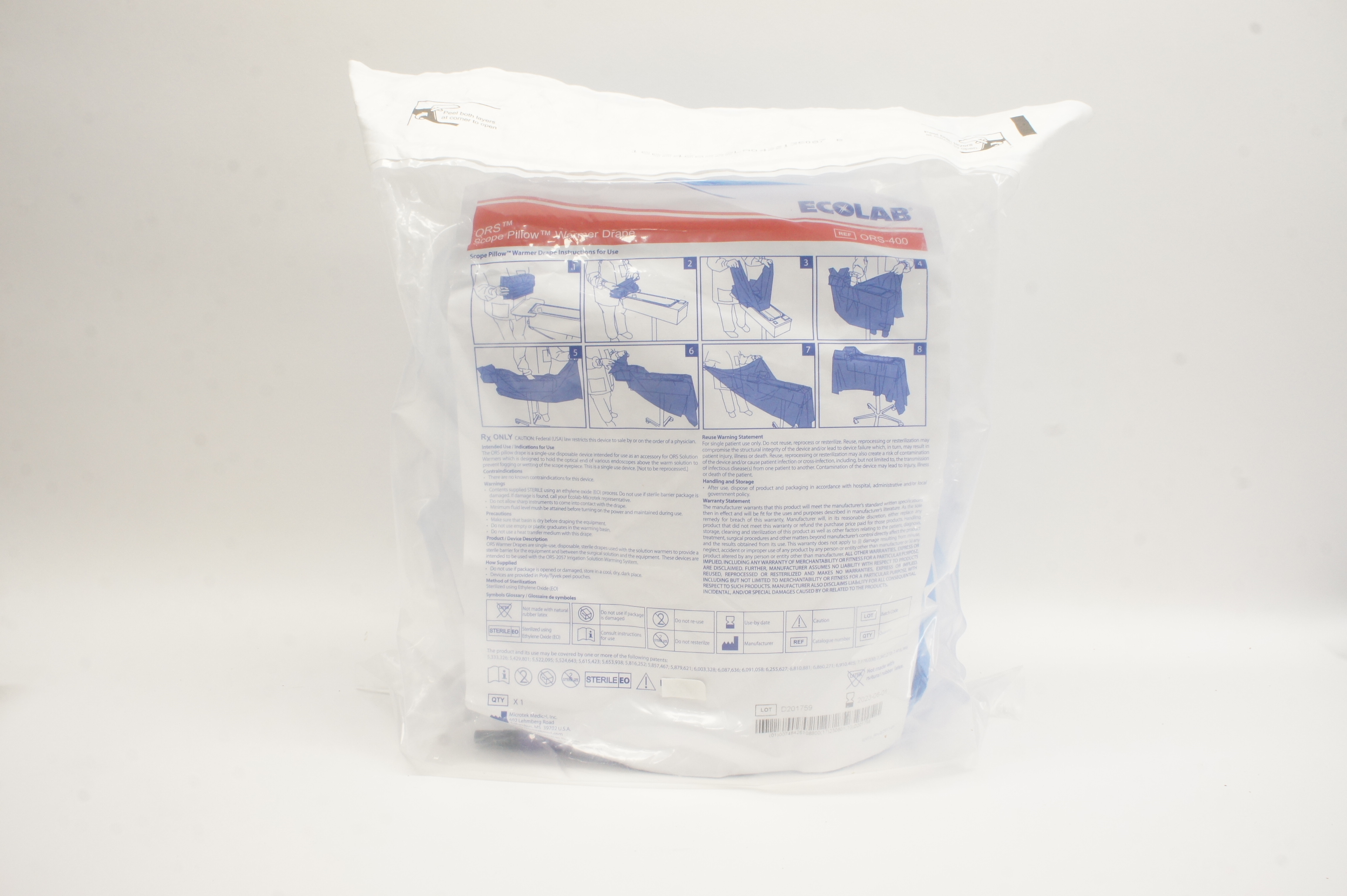 Microtek ORS-400 Ecolab ORS Scope Pillow Warmer Drape
