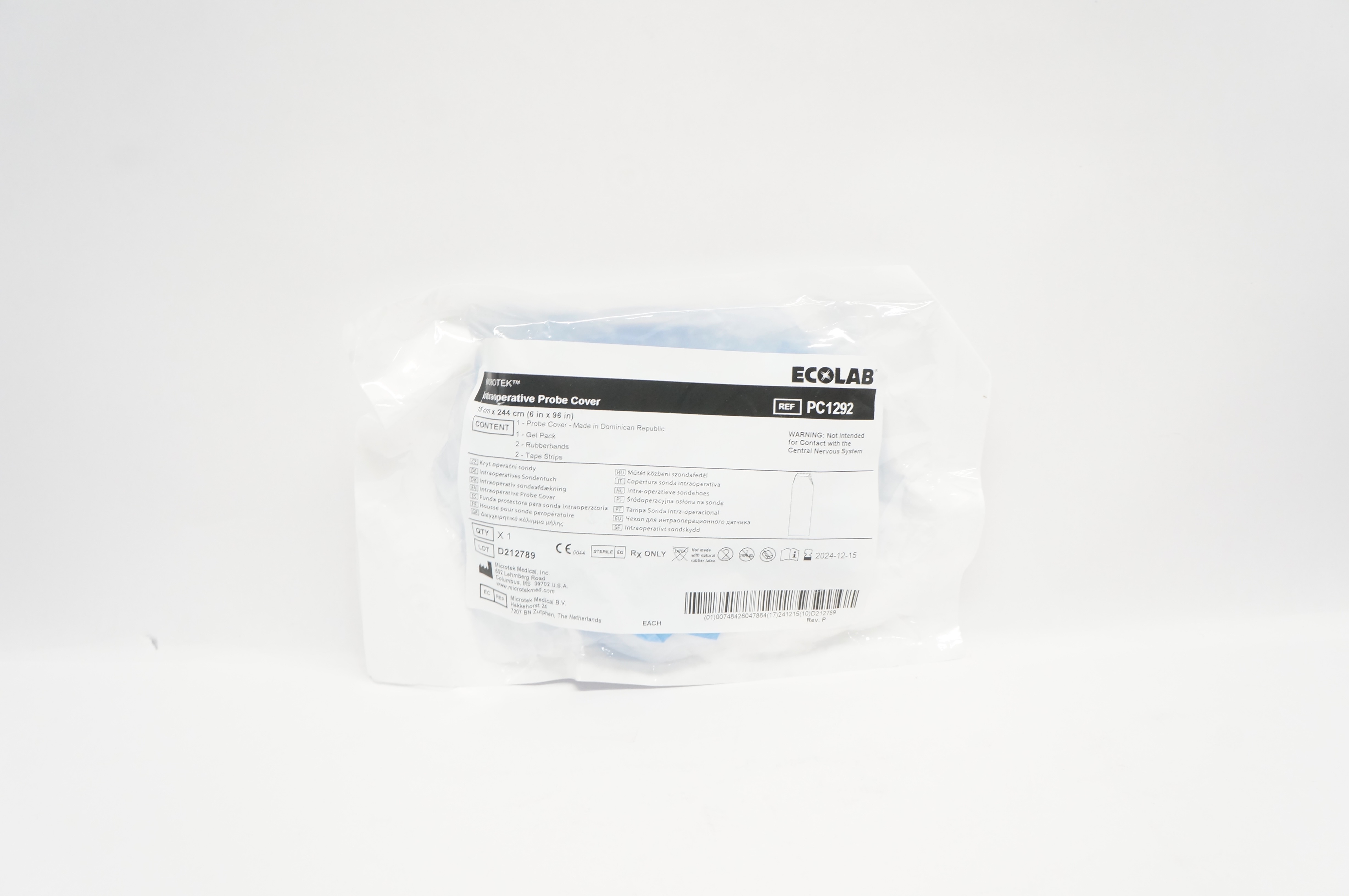 Microtek PC1292 Ecolab Intraoperative Probe Cover 6inch x 96inch