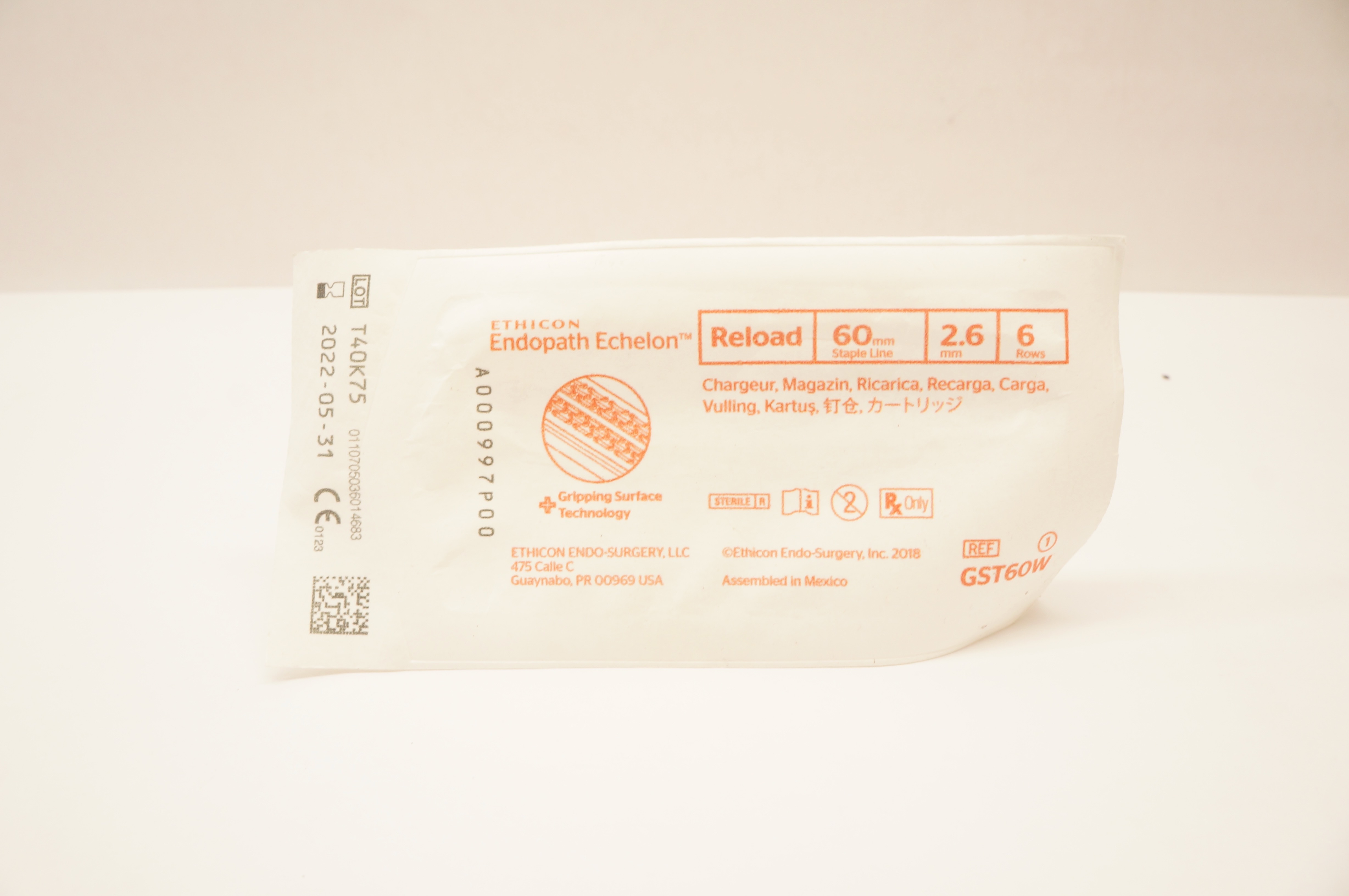 Ethicon GST60W Echelon Endopath Reload 60mm Staple Line, 2.6mm 6 Rows (x)