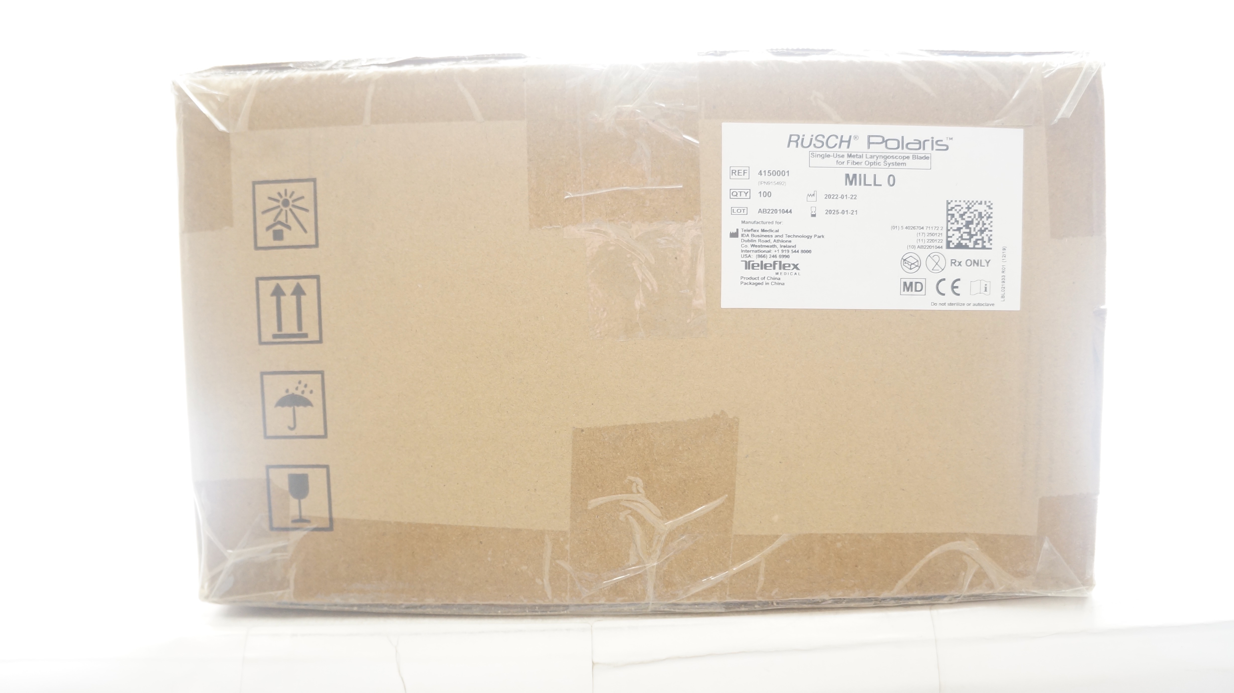 Teleflex 4150001 Rusch Polaris FO Laryngoscope Blade MILL 0 - Box of 100 (x)