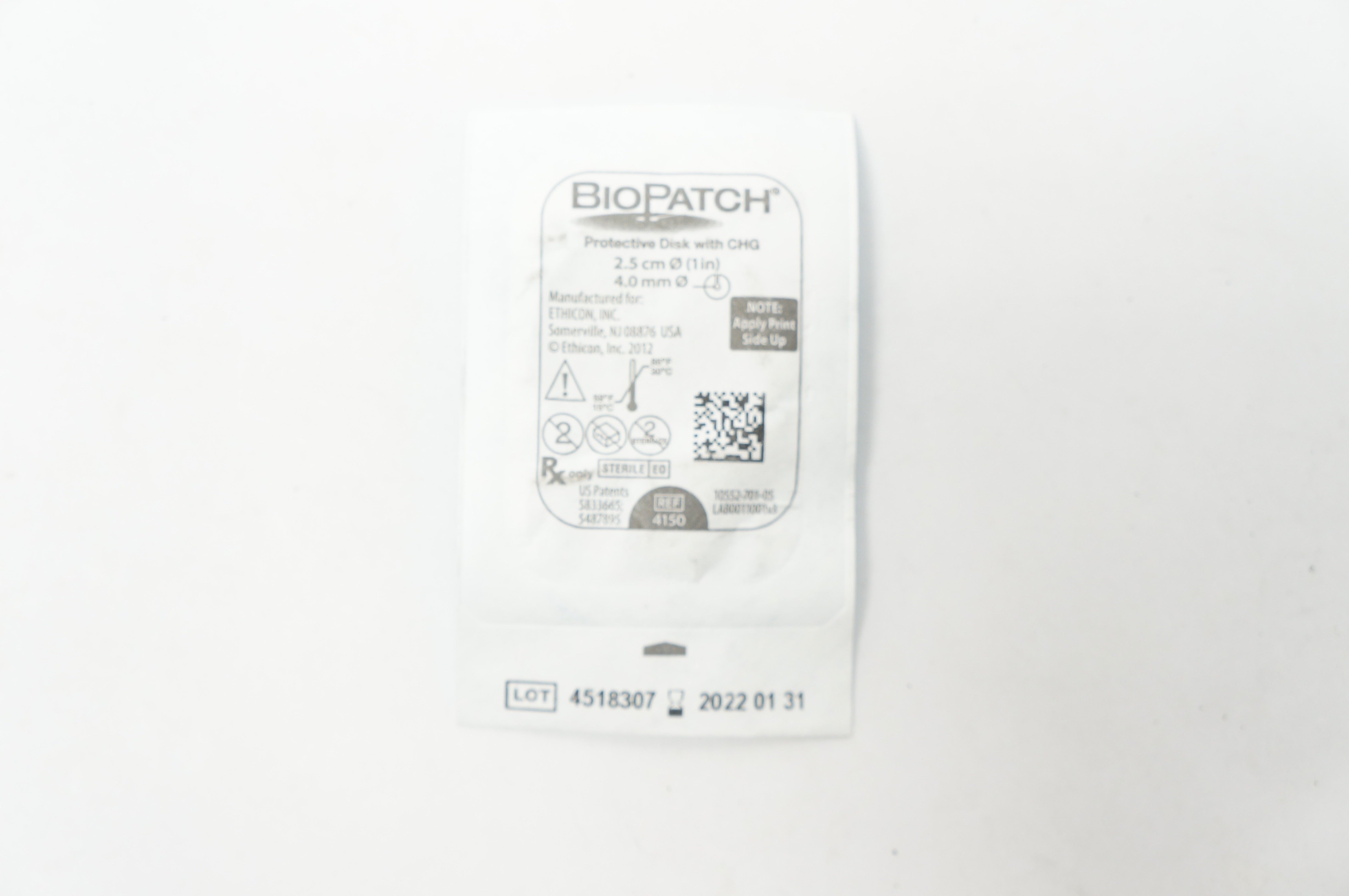 Ethicon 4150  BioPatch Protective Disk with CHG 1inch x 4.0mm (x)