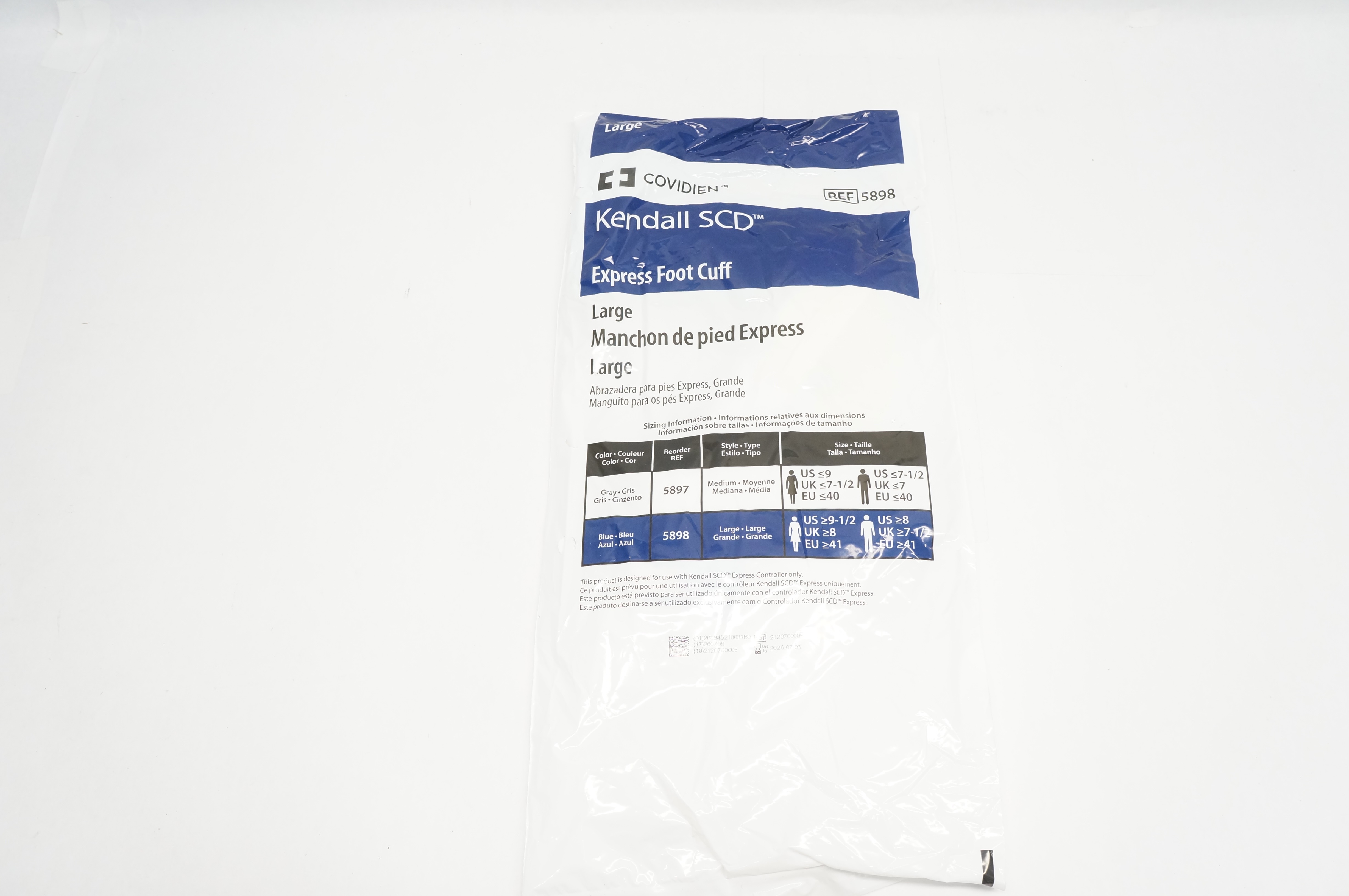 Covidien 5898 Kendall SCD Express Foot Cuff, Large