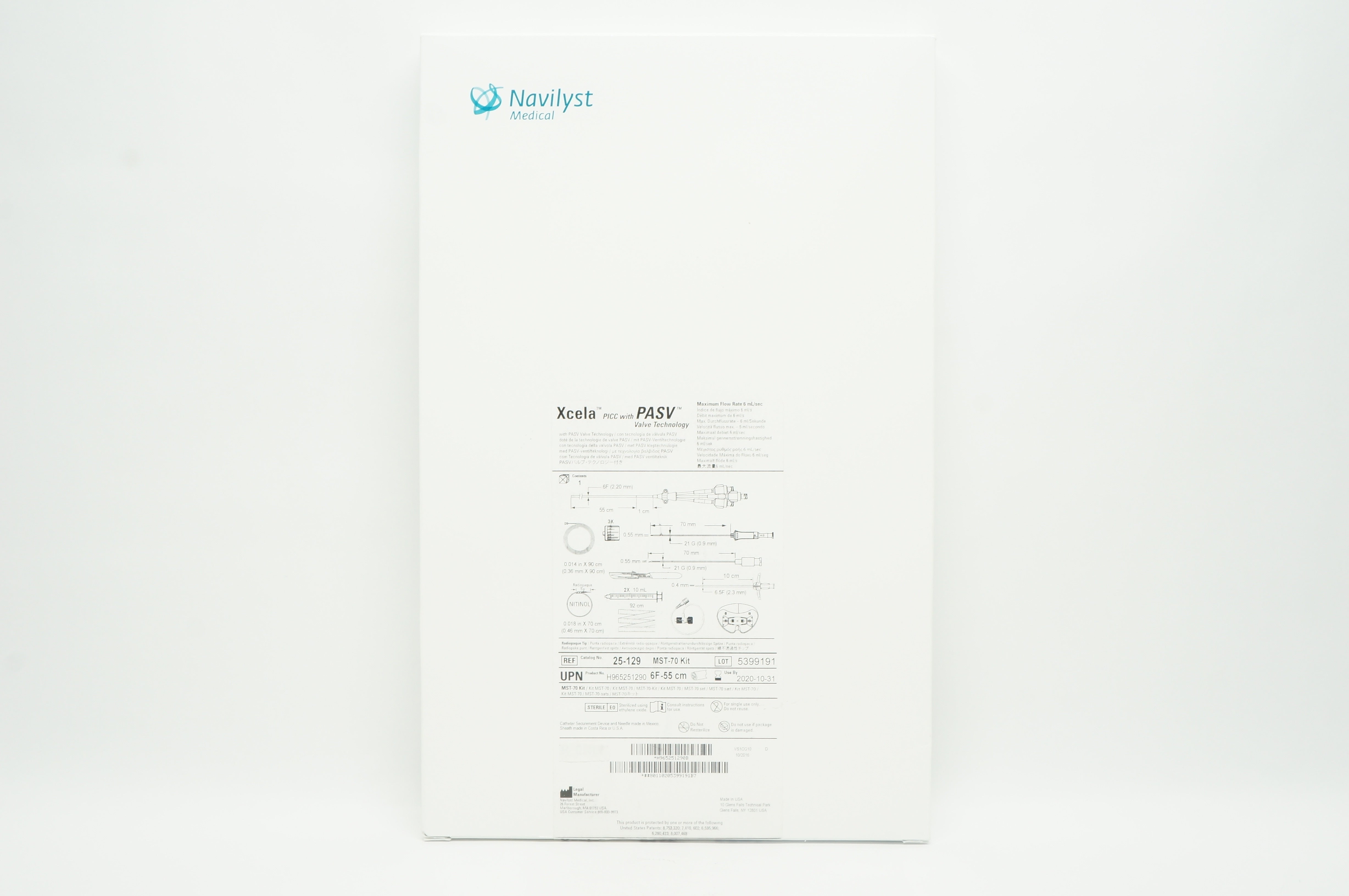 Navilyst Medical 25-129 Xcela PICC With PASV Valve Technology 6F x 55cm (x)