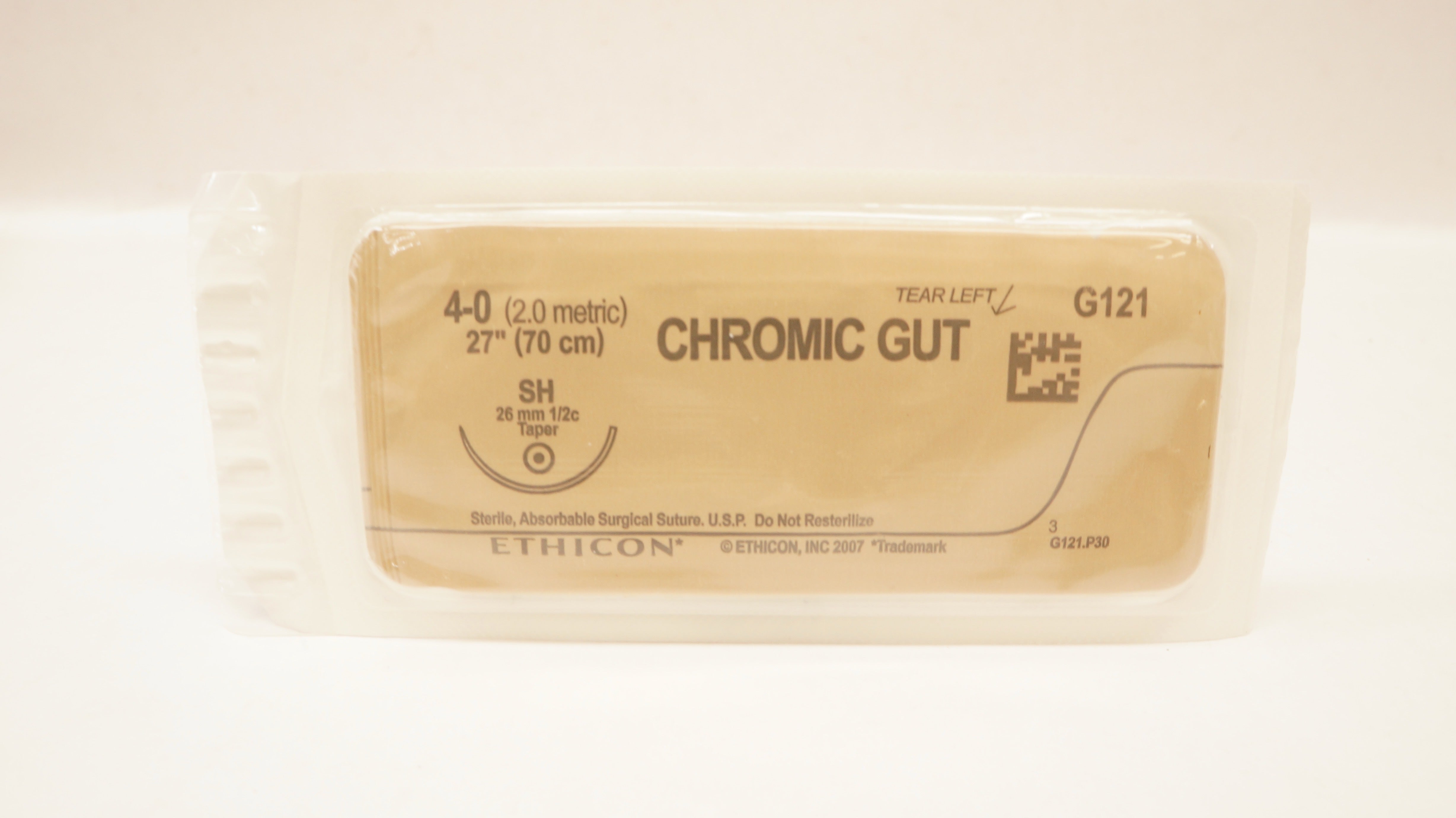 Ethicon G121 4-0 CHROMIC GUT Surgical Stre SH 26mm 1/2c Taper, 27inch