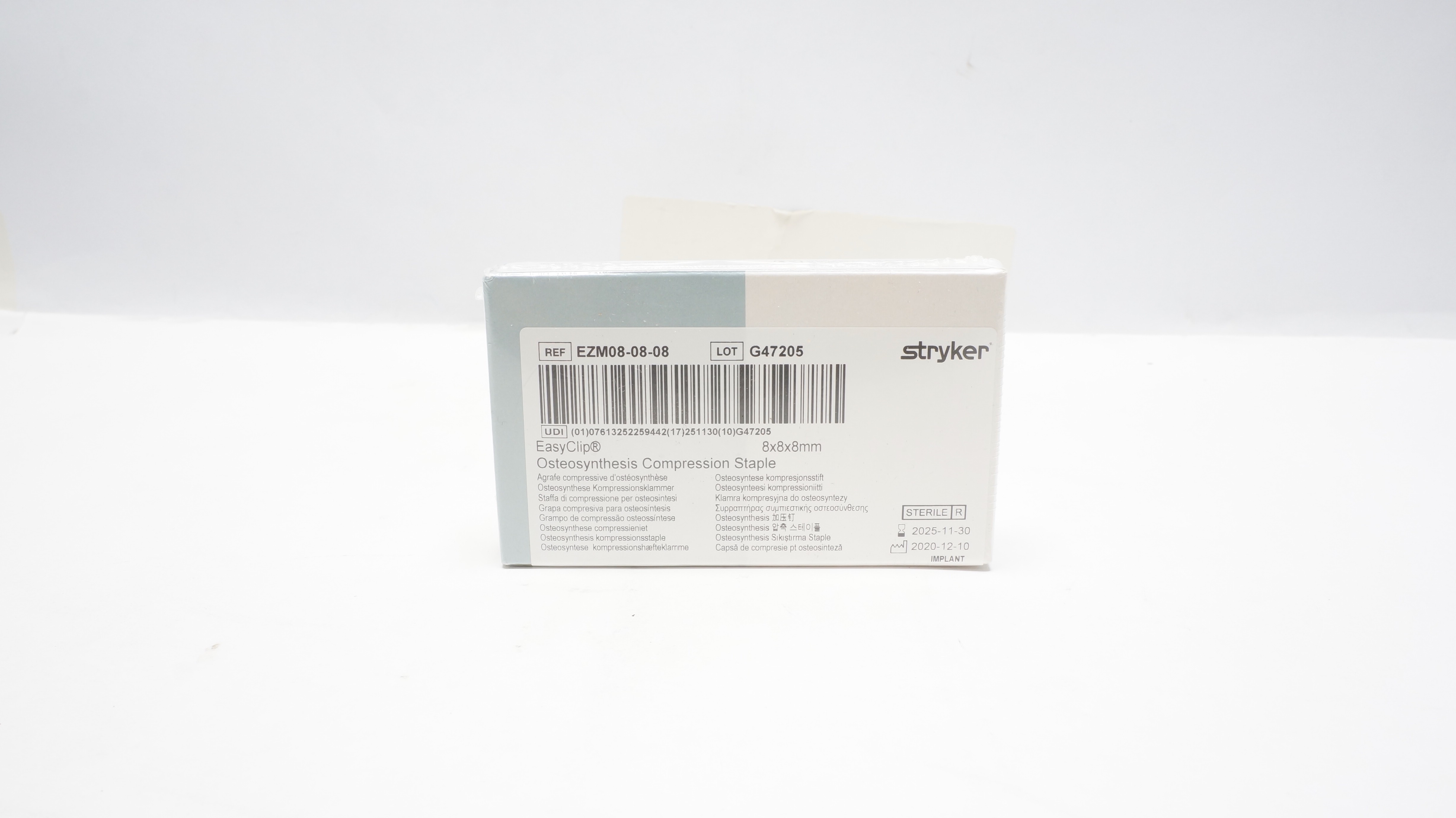 Stryker EZM08-08-08 EASYCLIP Osteosynthesis Compression Staple 8 x 8 x 8mm