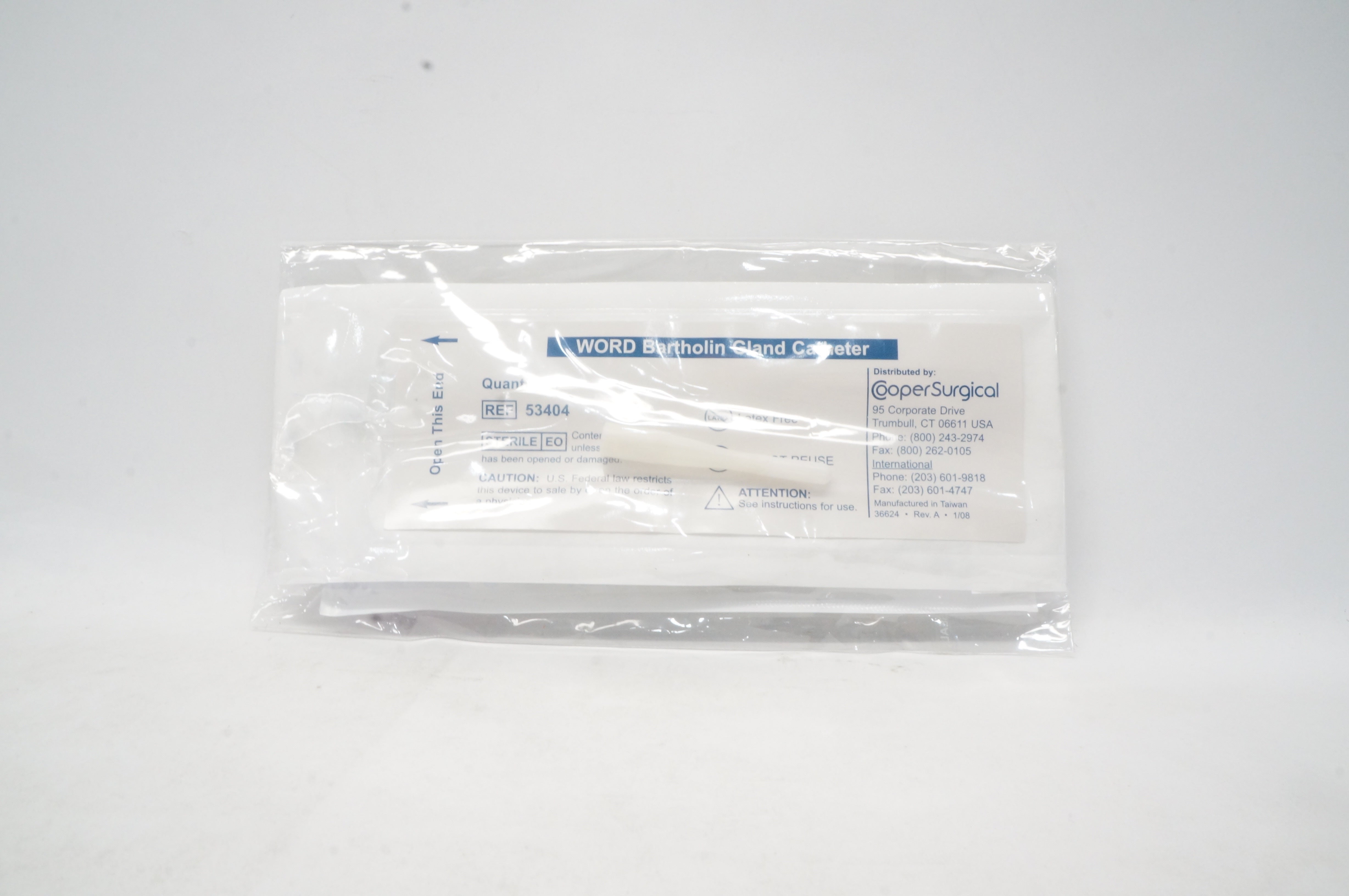 Cooper Surgical 53404 Word Bartholin Gland Cath. 3cc/mL (x)